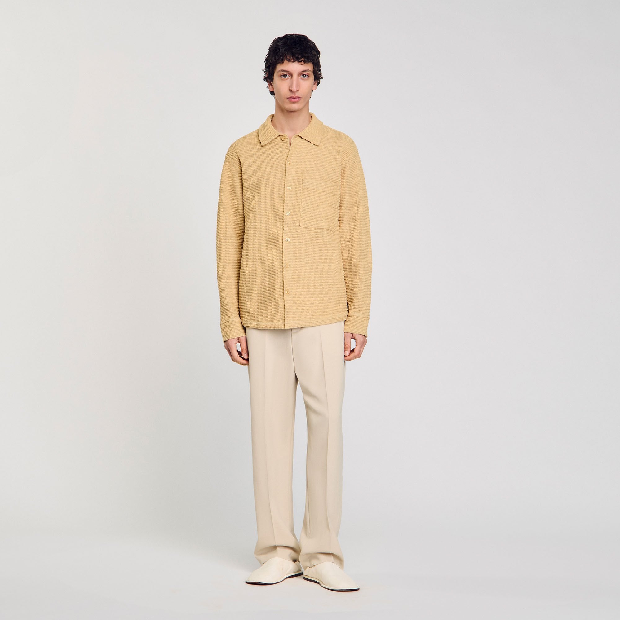 Sandro / Oversized knit shirt Nut