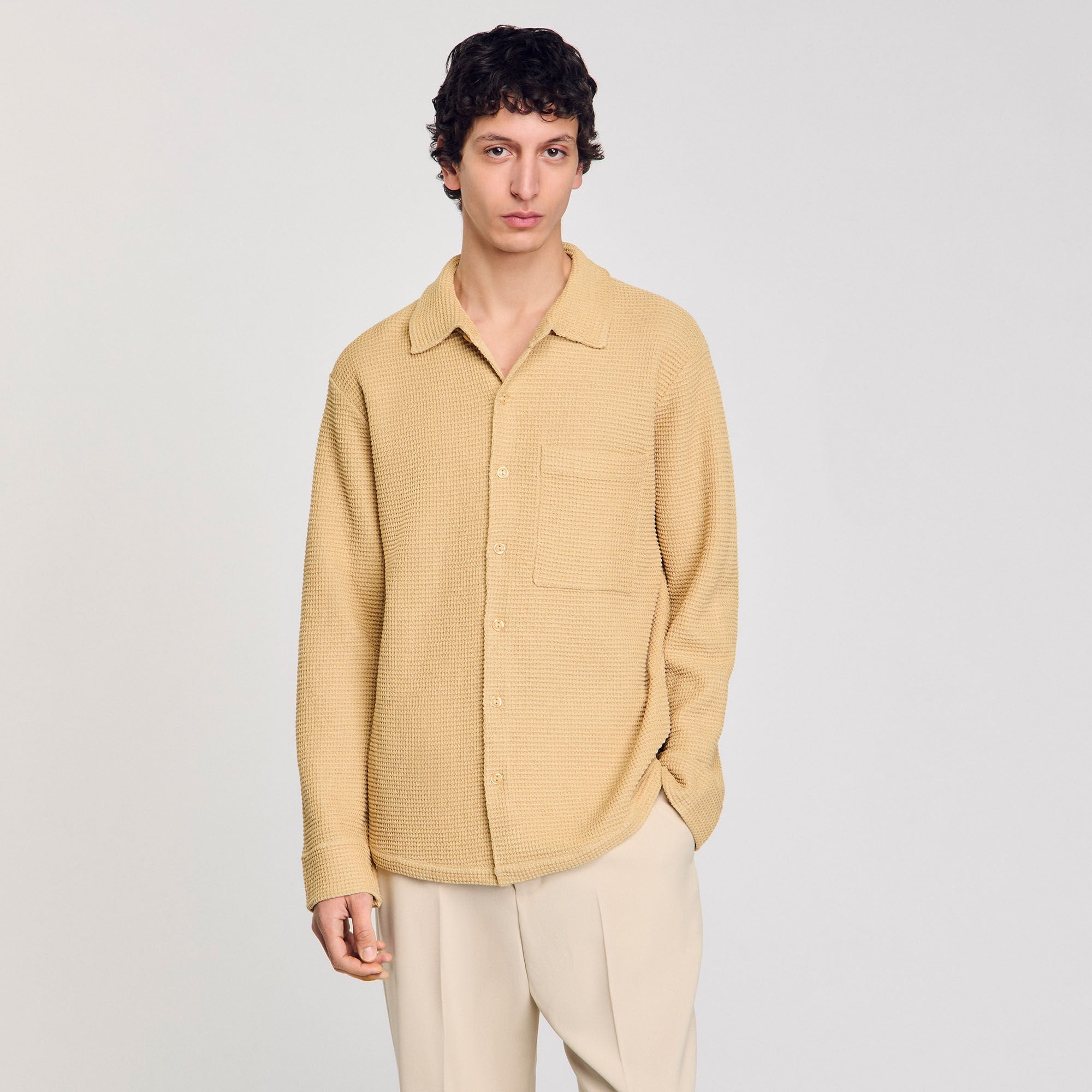 Sandro / Oversized knit shirt Nut