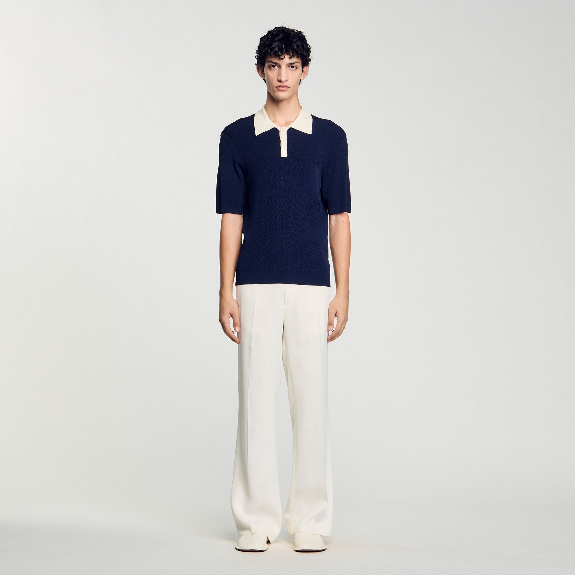 Sandro / Two-tone polo shirt Navy Blue