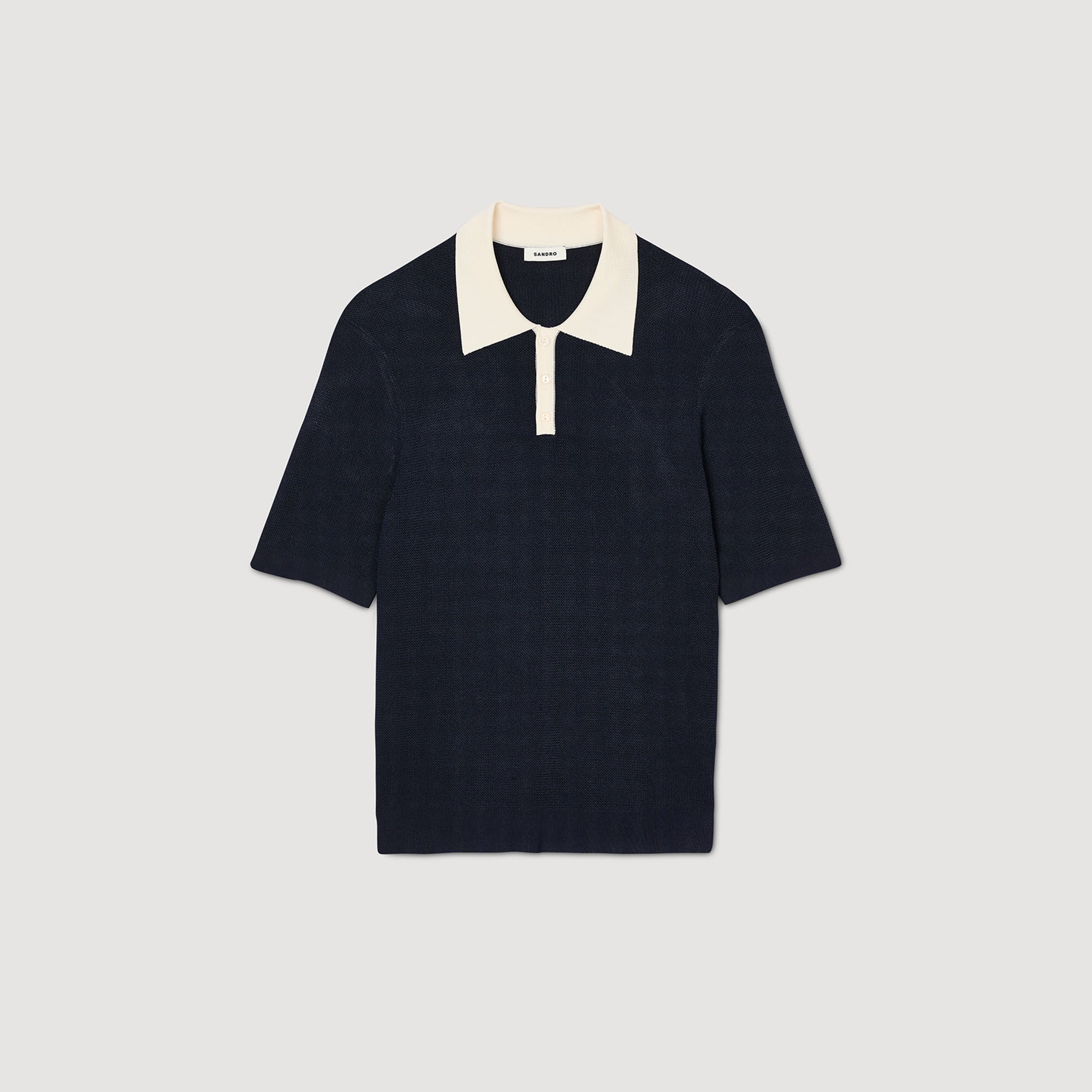 Sandro / Two-tone polo shirt Navy Blue