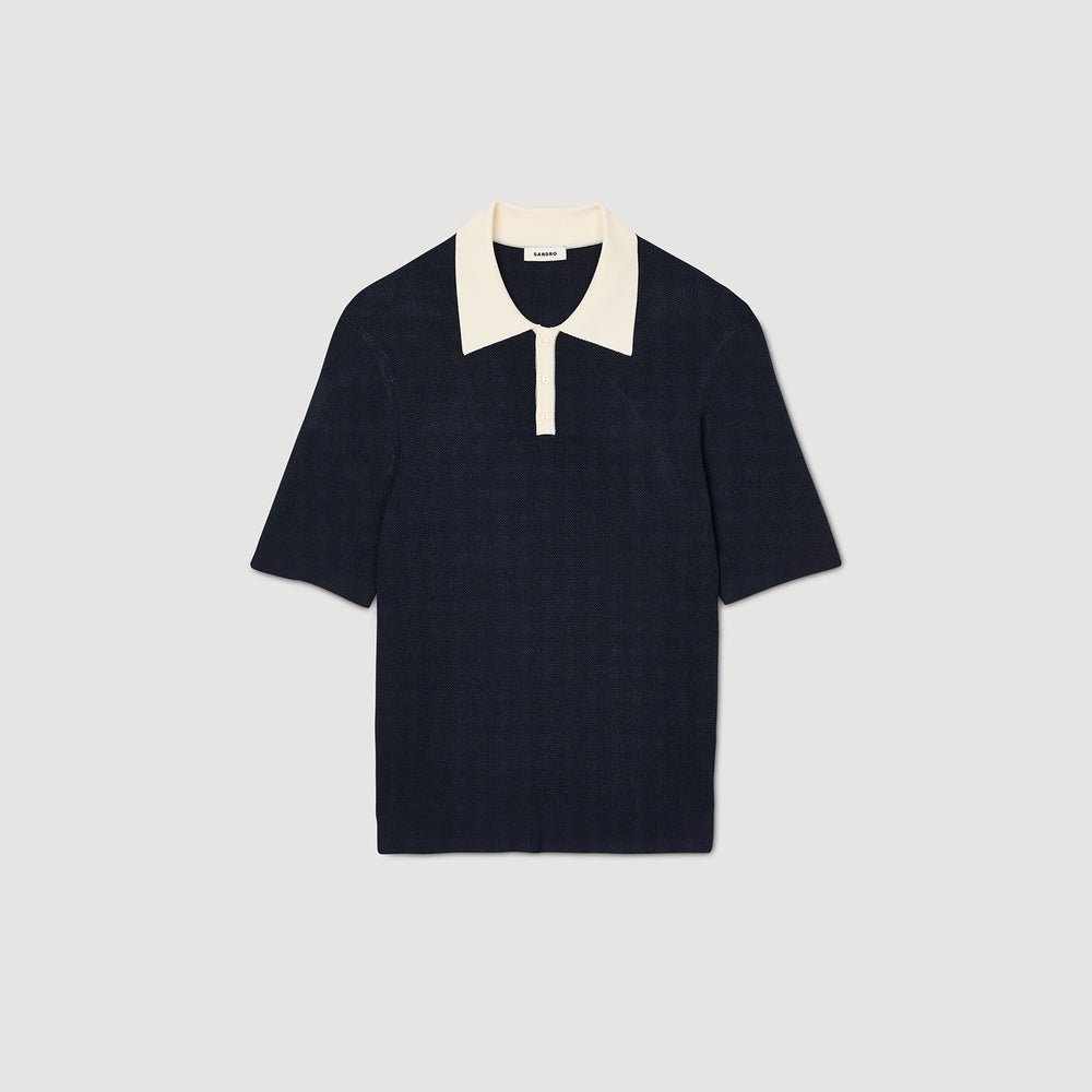 Sandro / Two-tone polo shirt Navy Blue