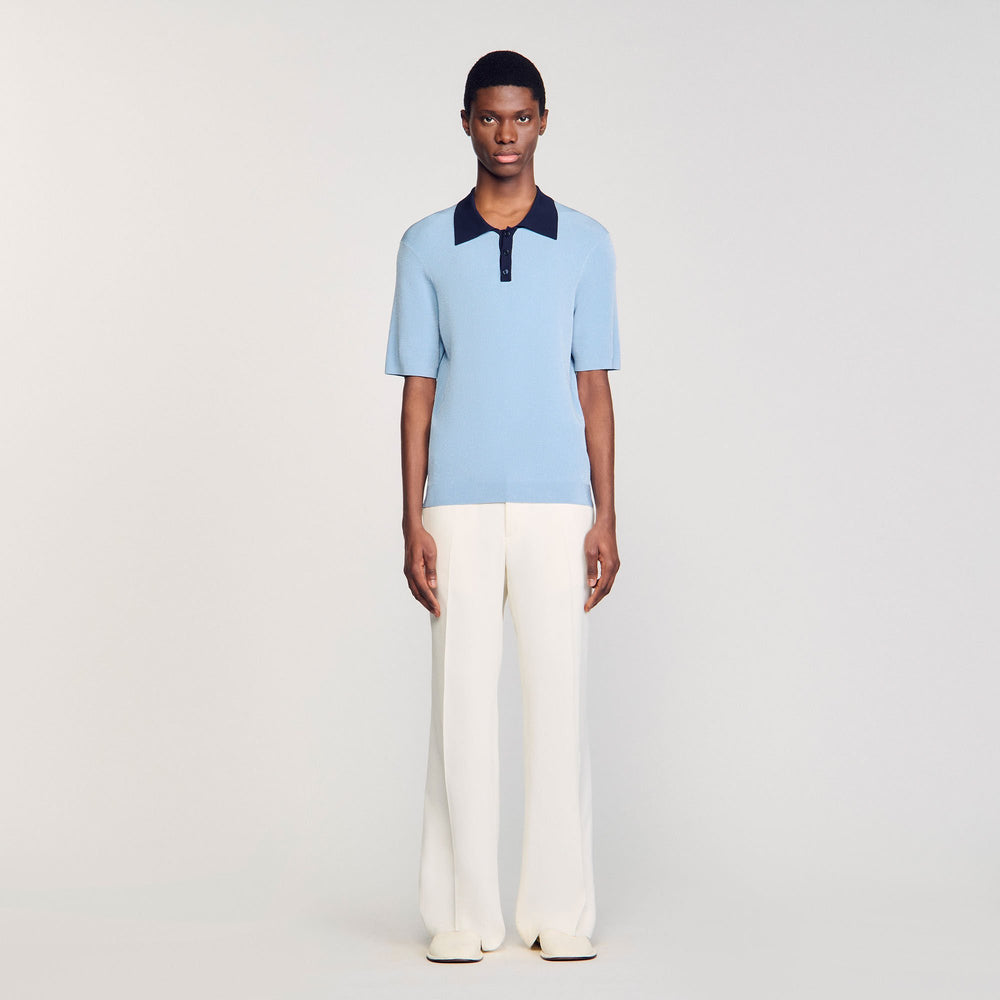 Sandro / Two-tone polo shirt Chambray