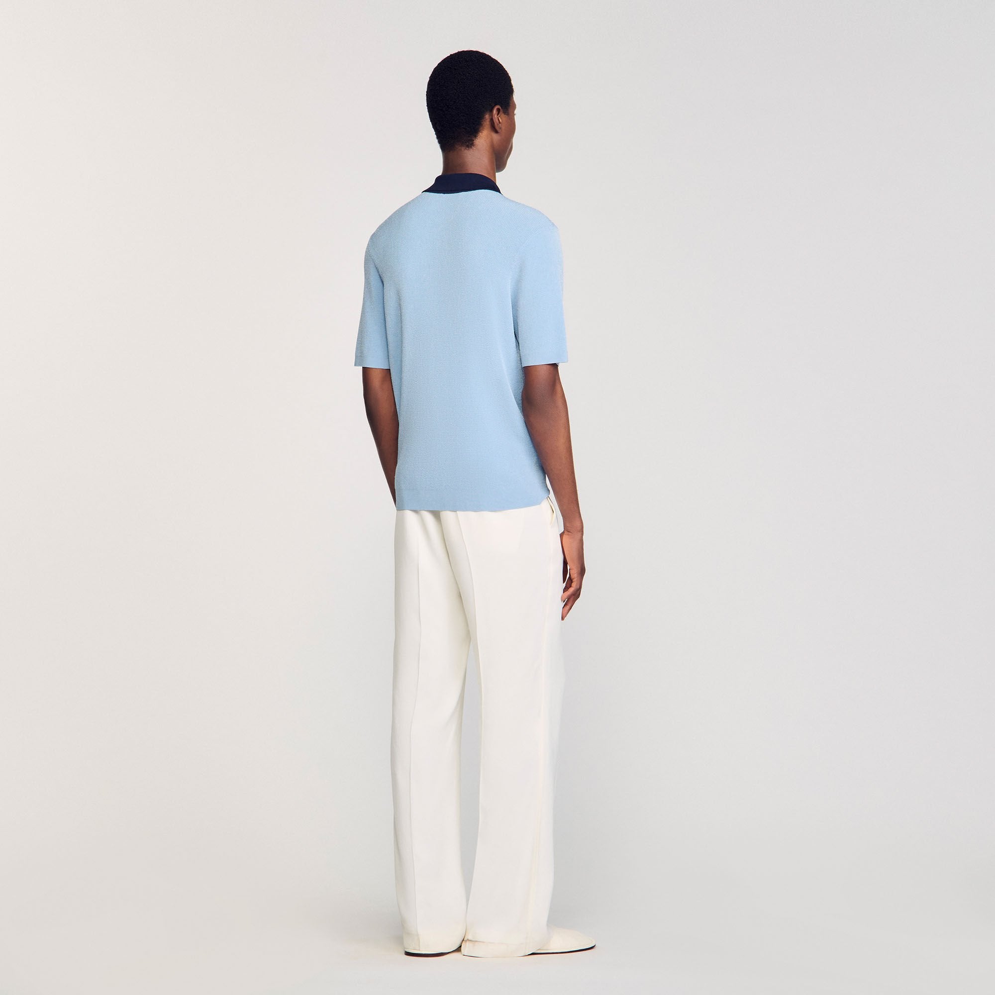 Sandro / Two-tone polo shirt Chambray