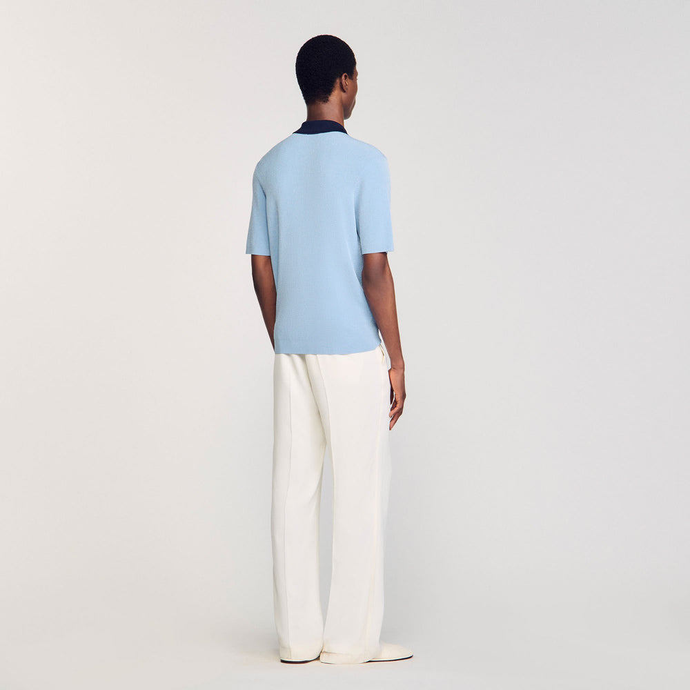 Sandro / Two-tone polo shirt Chambray