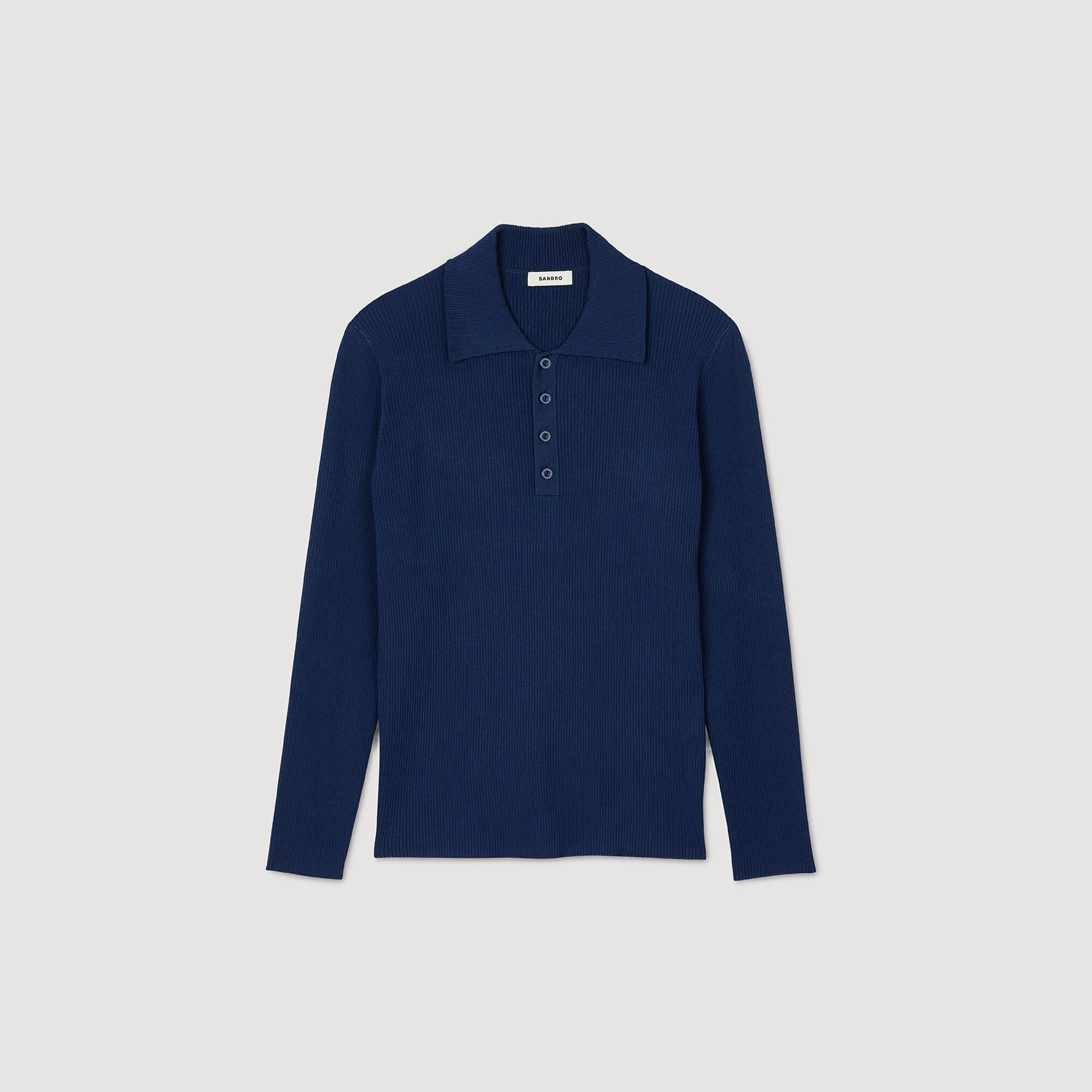 Sandro / Rib knit polo shirt Royal Blue