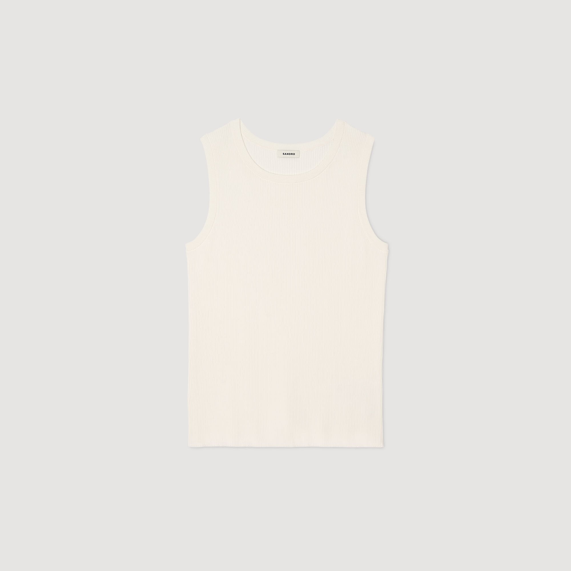 Sandro / Rib knit vest top Optic White