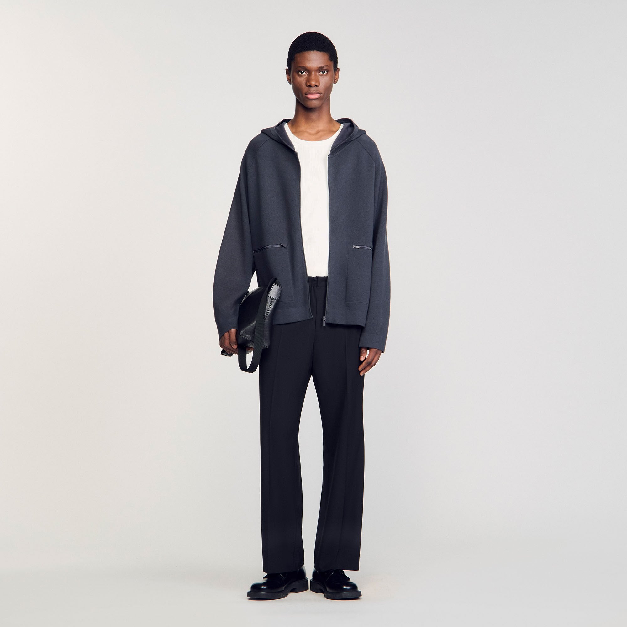 Sandro / Milano knit hooded cardigan Fonte
