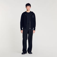 Sandro / Zip-up cardigan with snake detail Black