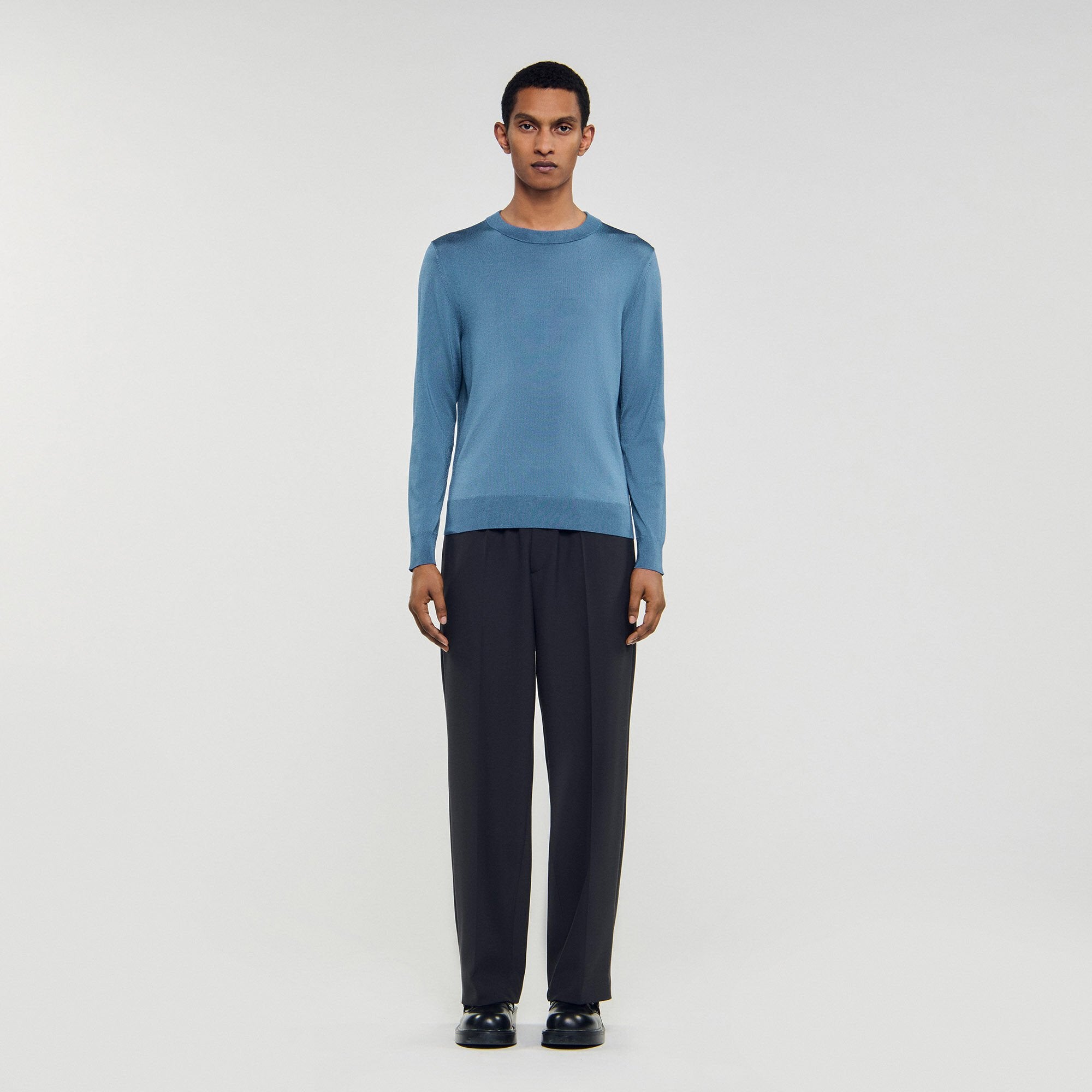 Sandro / Fine knit sweater Blue Office
