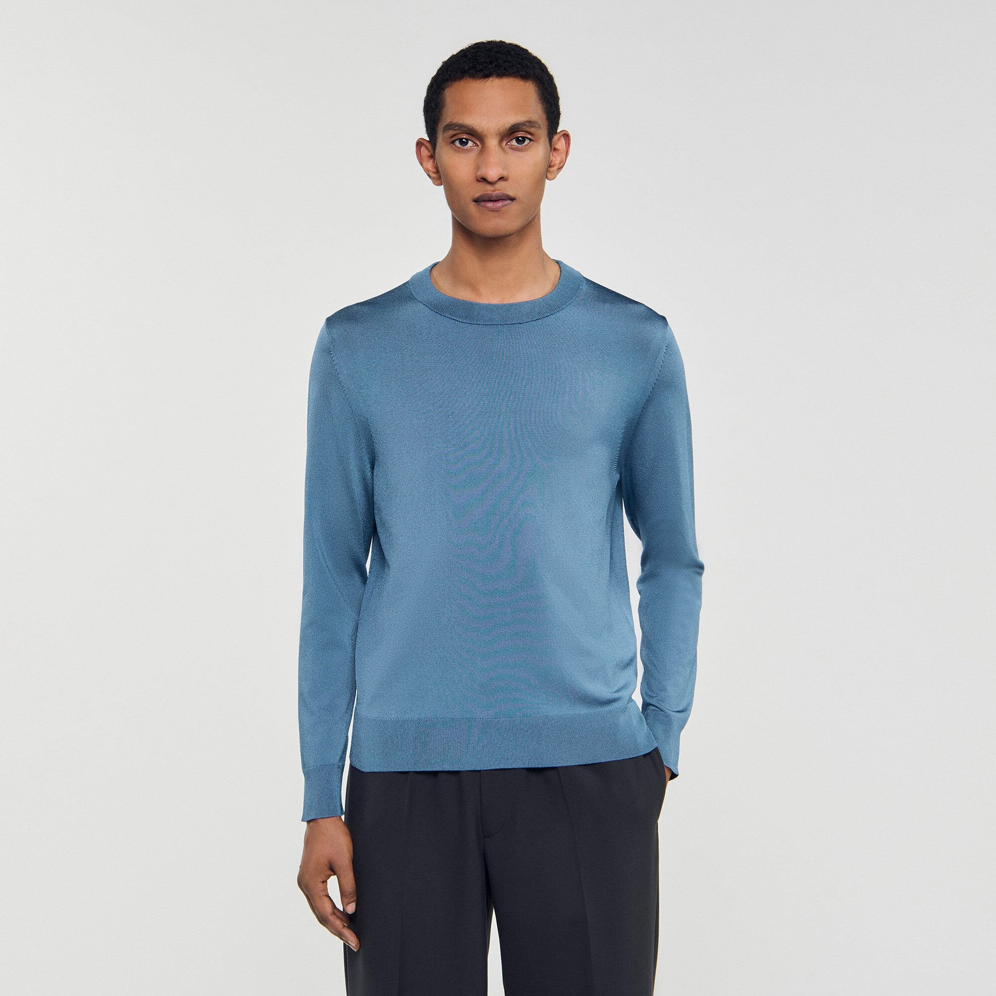 Sandro / Fine knit sweater Blue Office