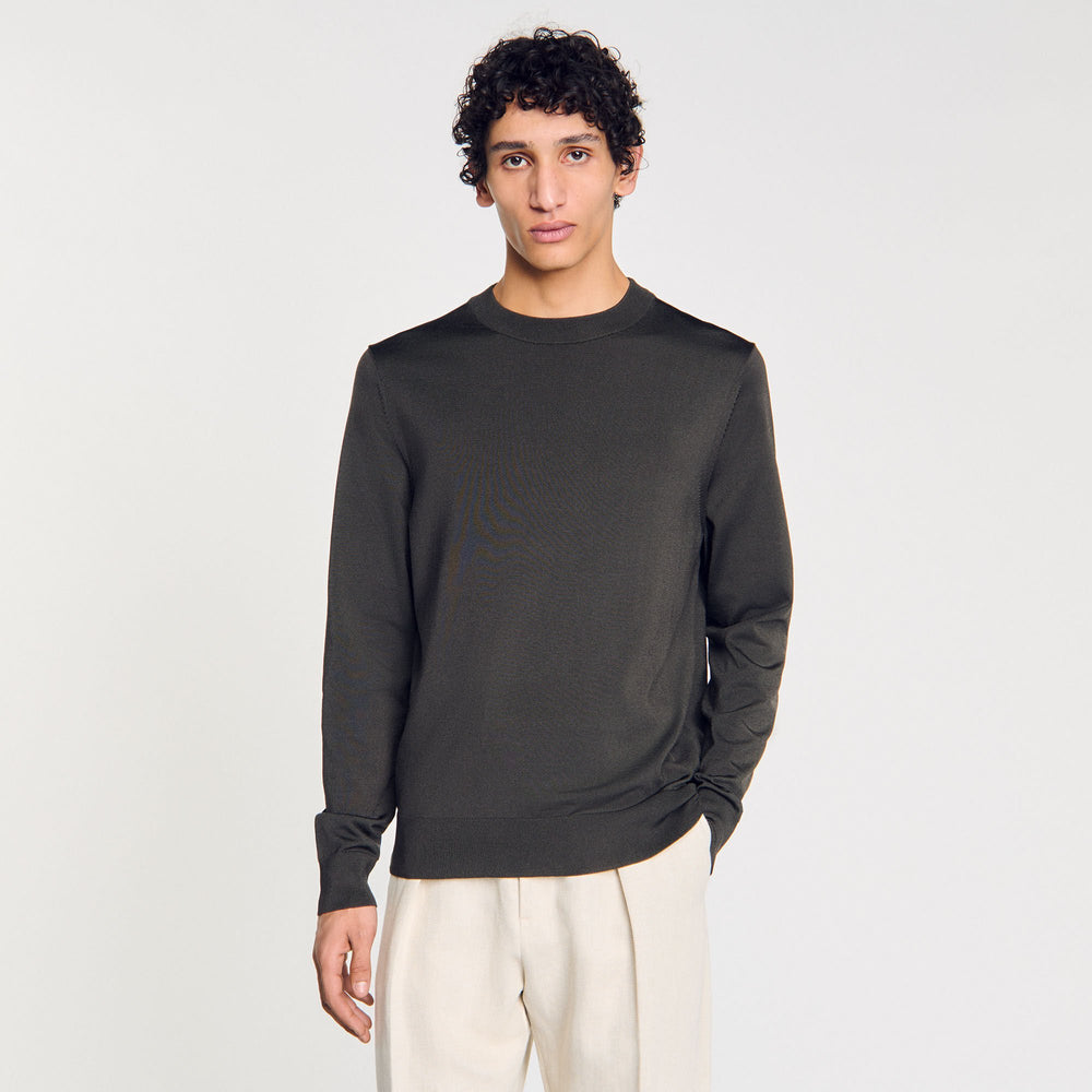 Sandro / Fine knit sweater Dark Kaki.