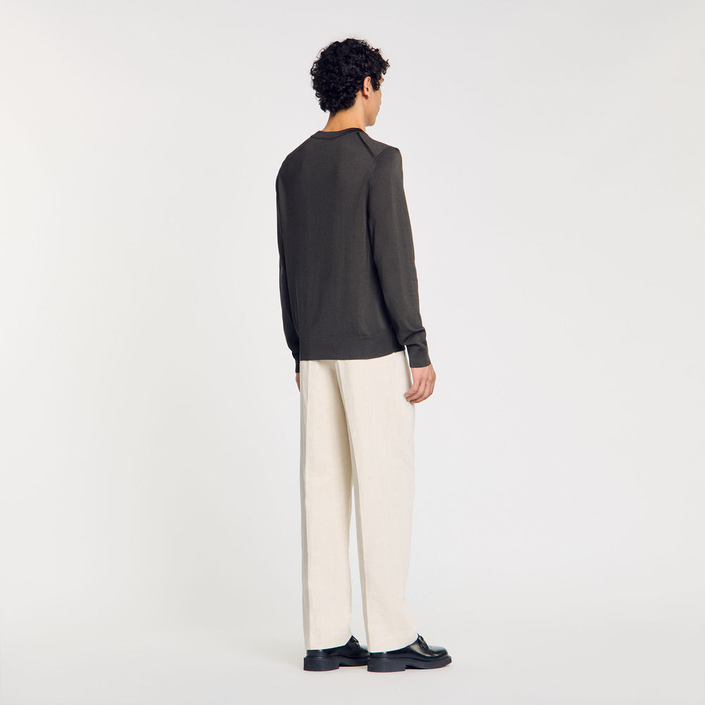 Sandro / Fine knit sweater Dark Kaki.