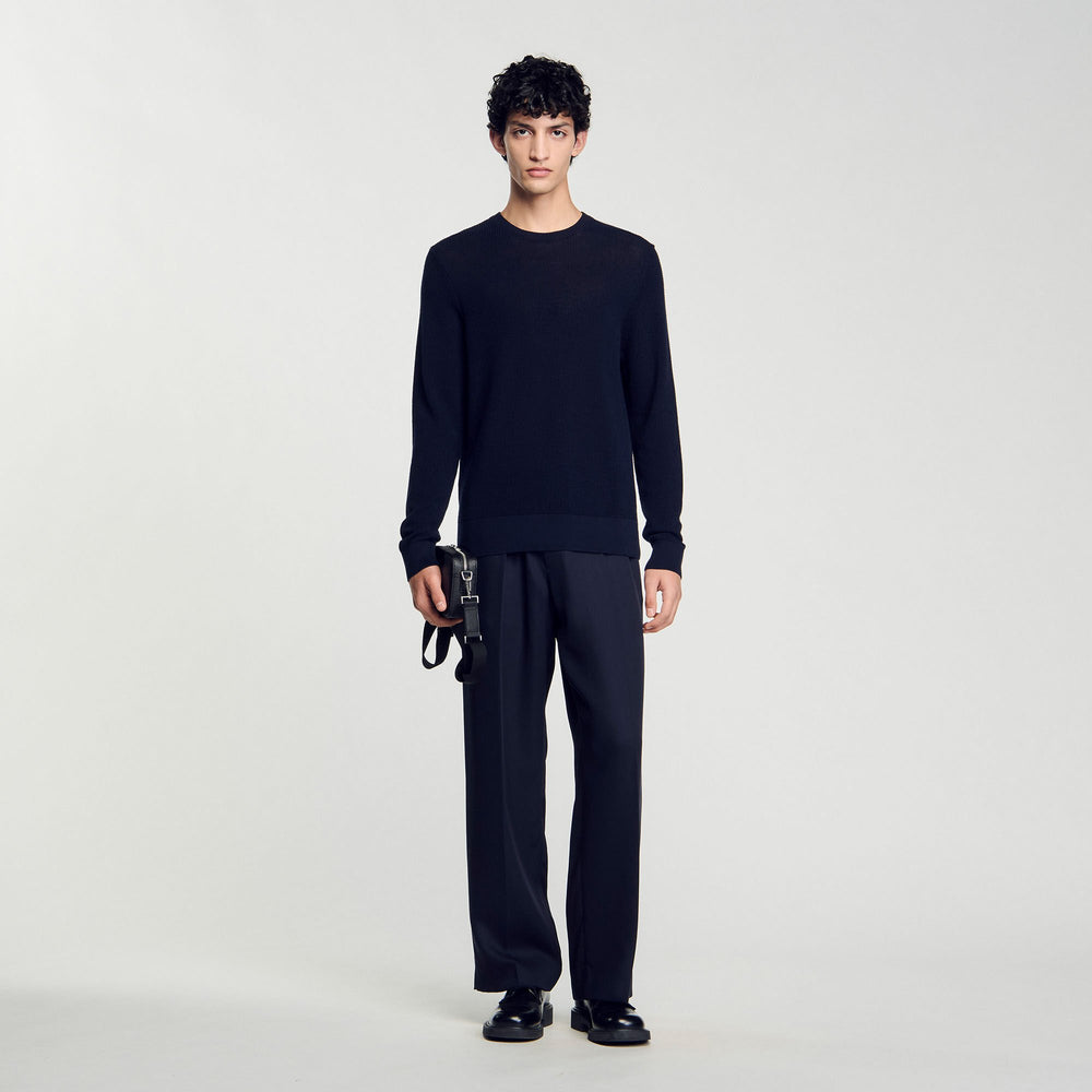 Sandro / Textured knit sweater Navy Blue