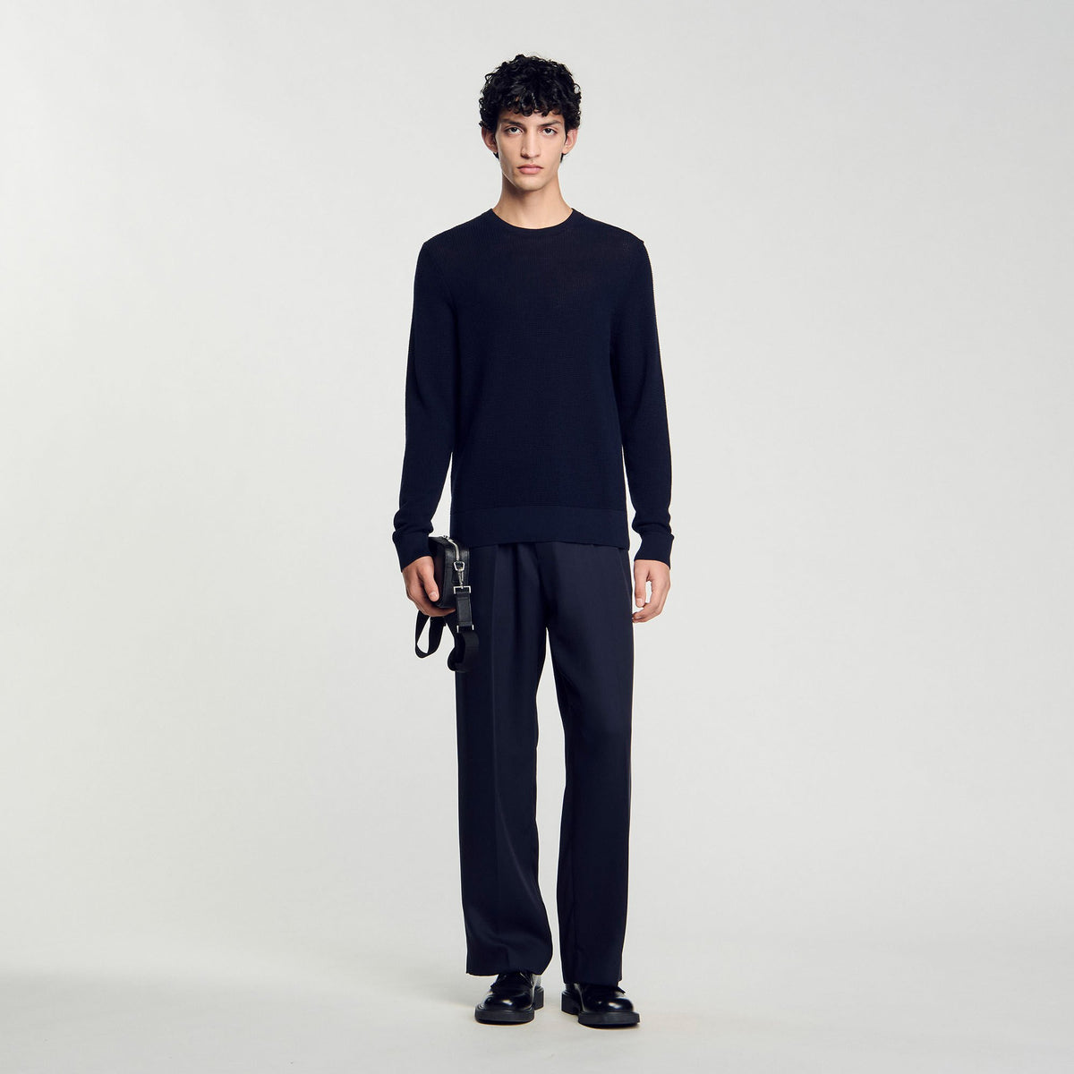 Sandro / Textured knit sweater Navy Blue
