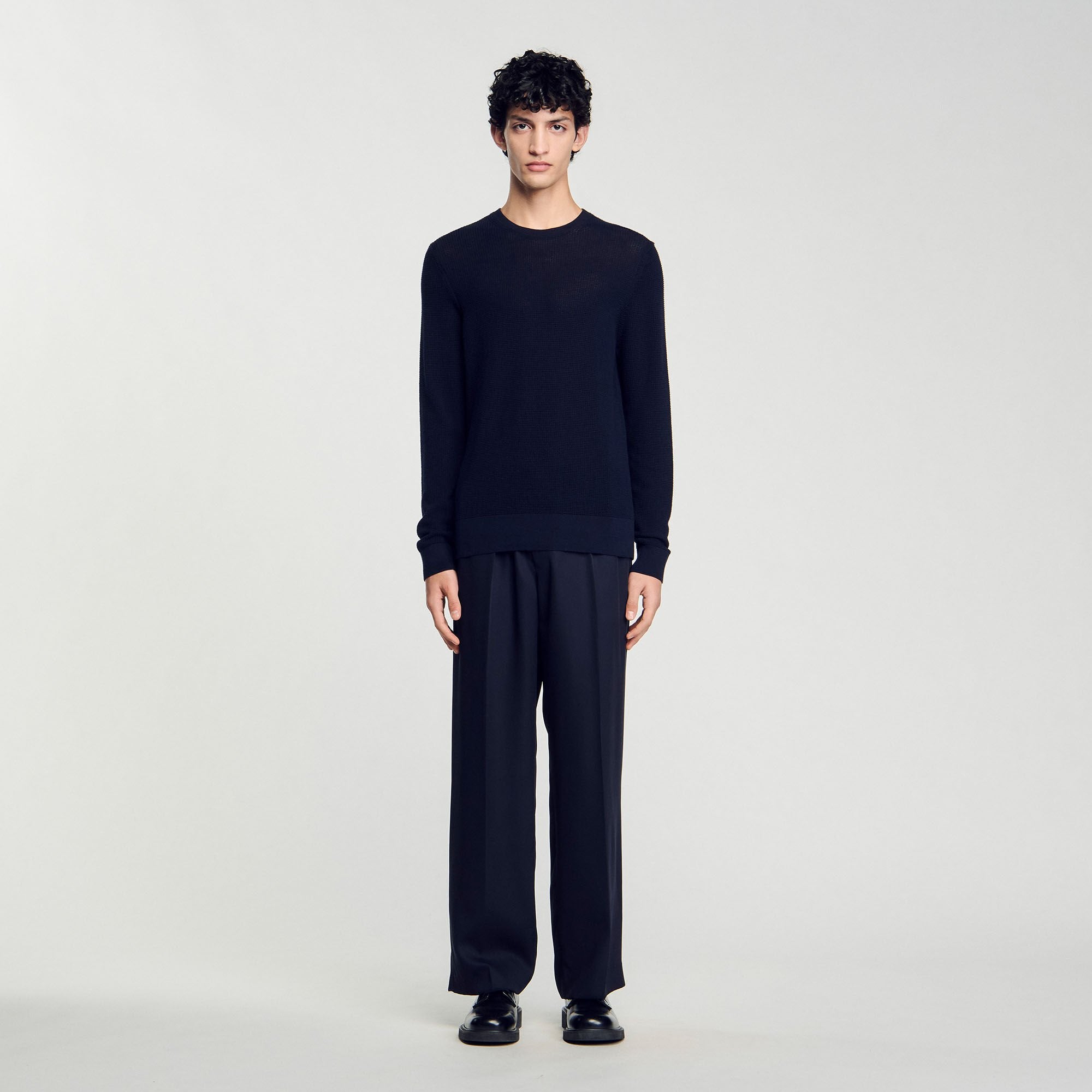 Sandro / Textured knit sweater Navy Blue