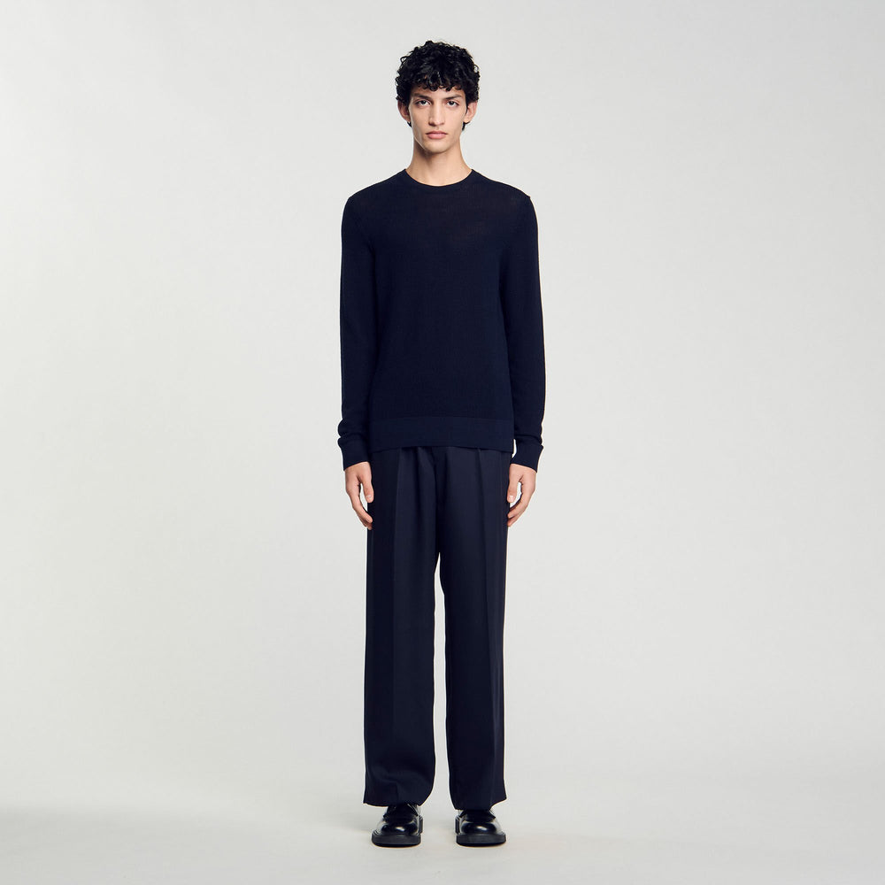 Sandro / Textured knit sweater Navy Blue