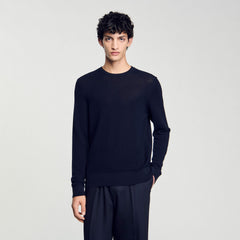 Sandro / Textured knit sweater Navy Blue