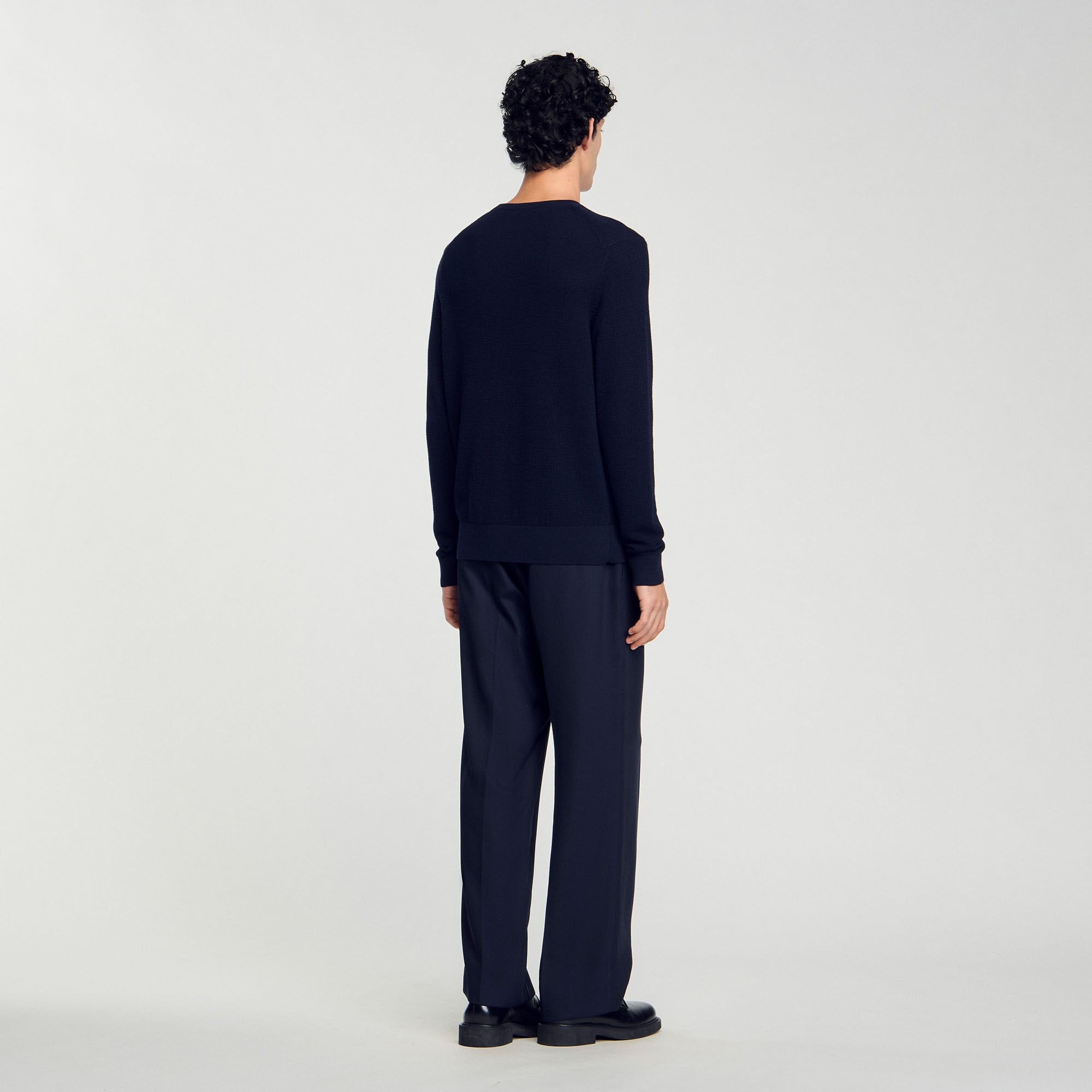 Sandro / Textured knit sweater Navy Blue