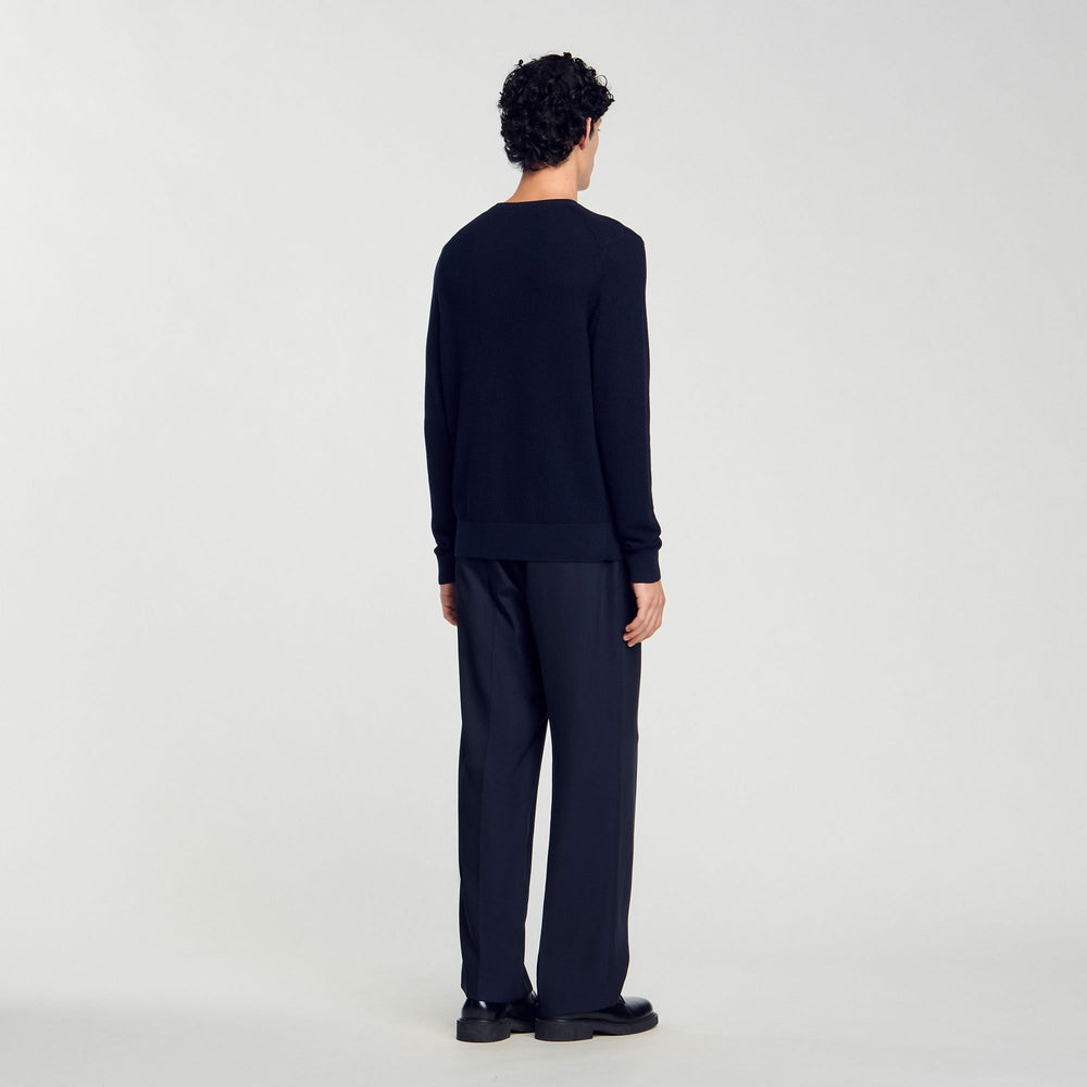 Sandro / Textured knit sweater Navy Blue