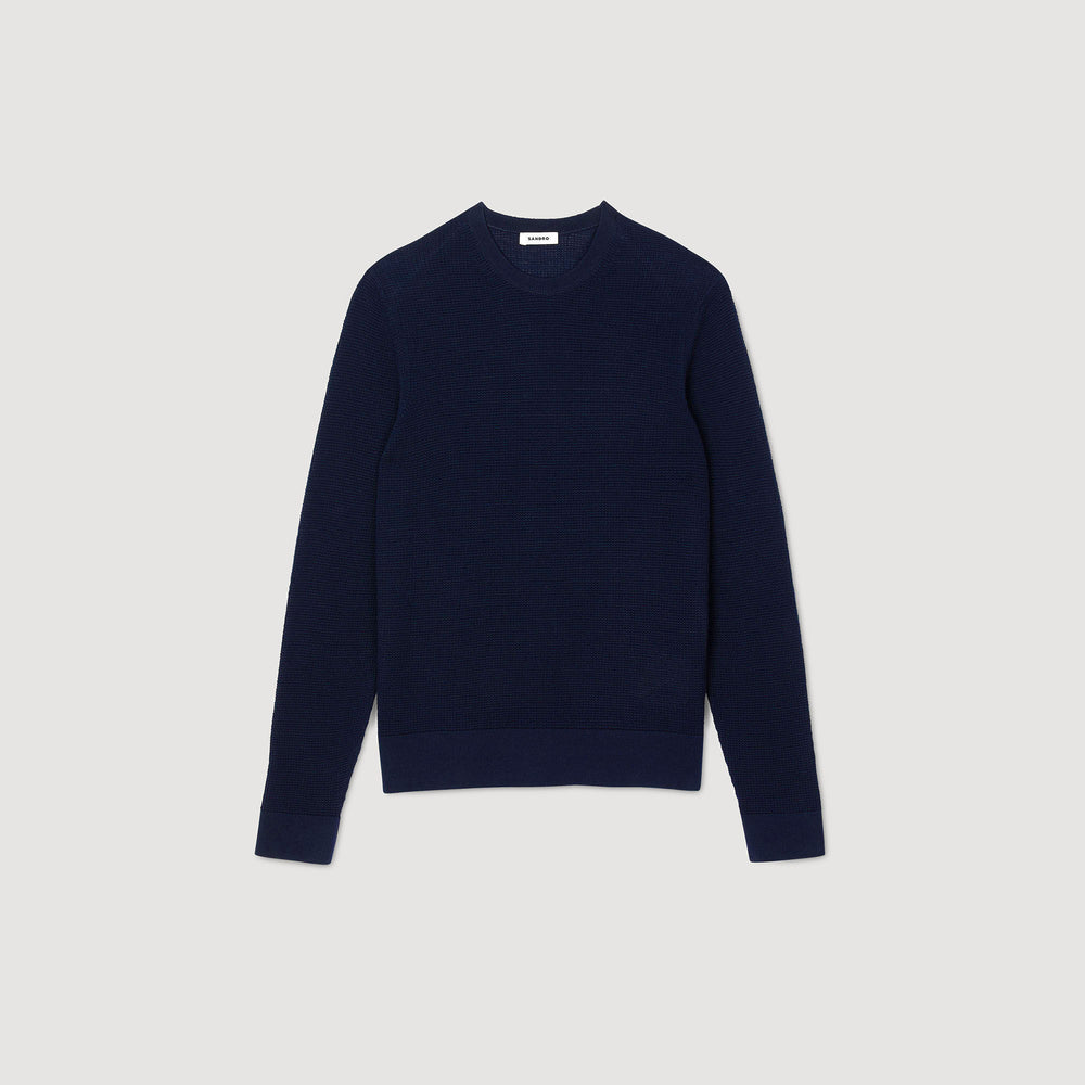 Sandro / Textured knit sweater Navy Blue
