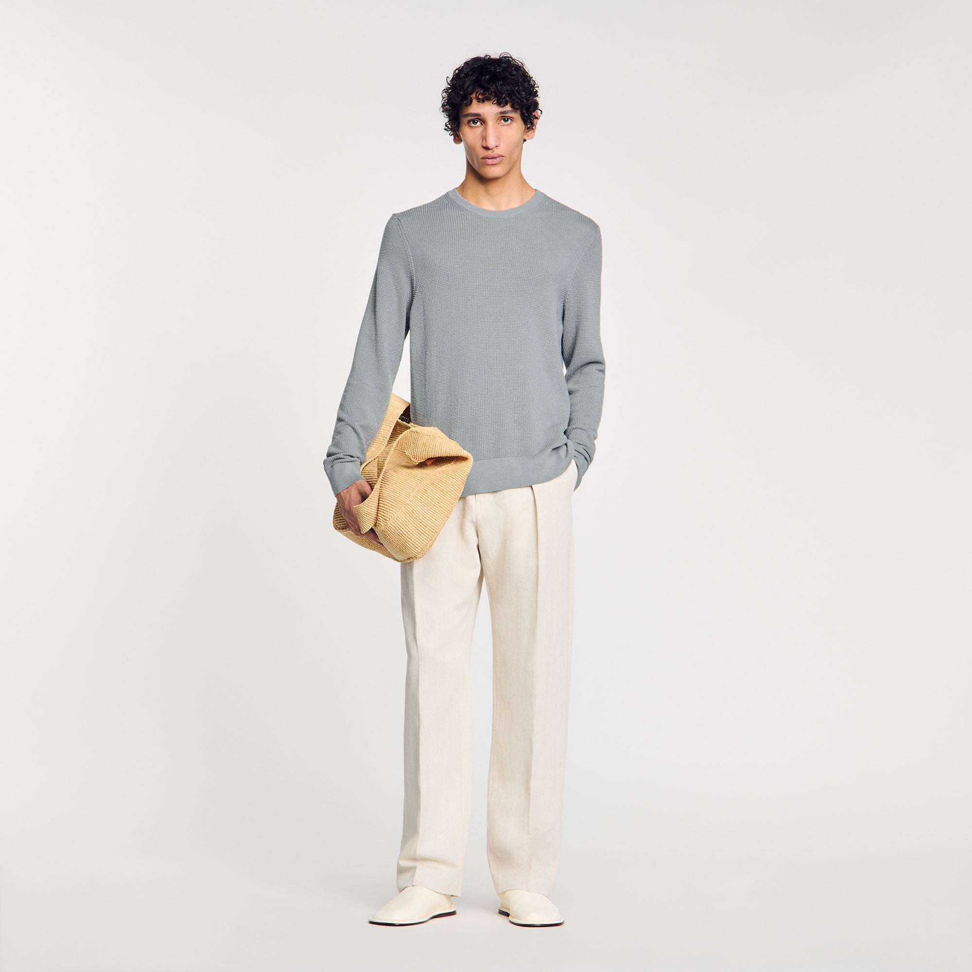Sandro / Textured knit sweater Lime
