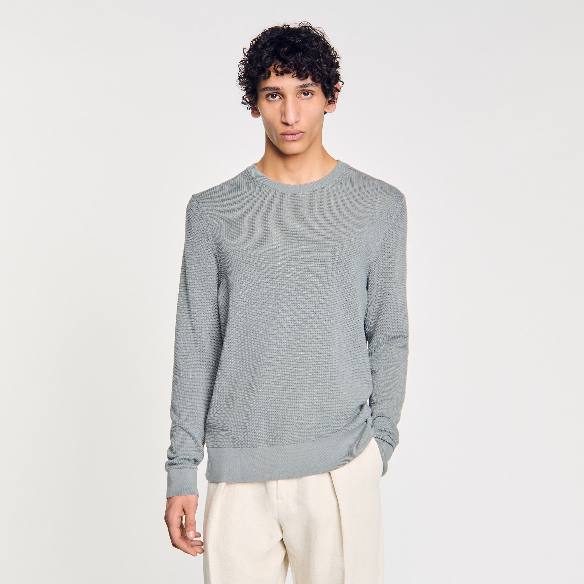 Sandro / Textured knit sweater Lime