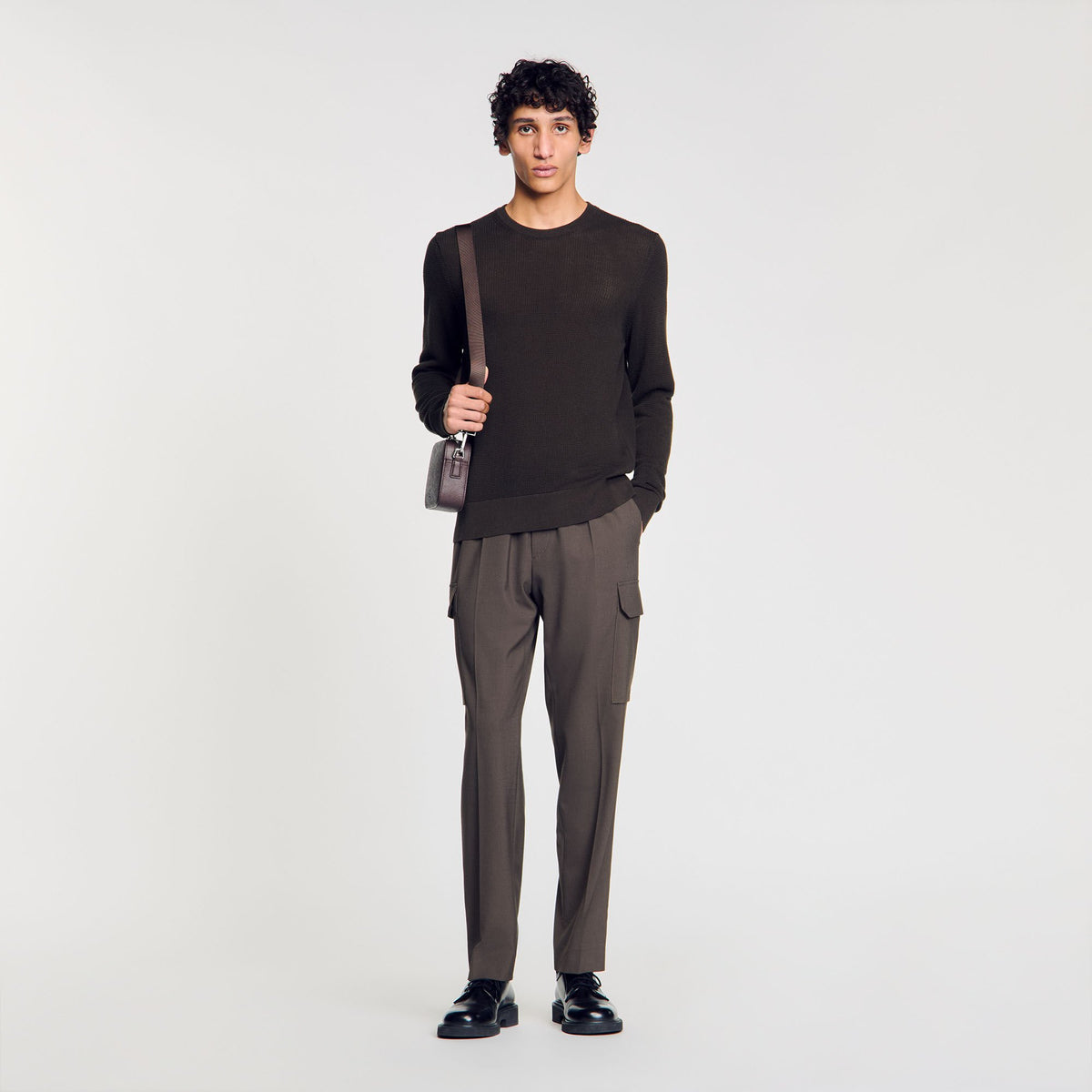 Sandro / Textured knit sweater Dark Kaki.