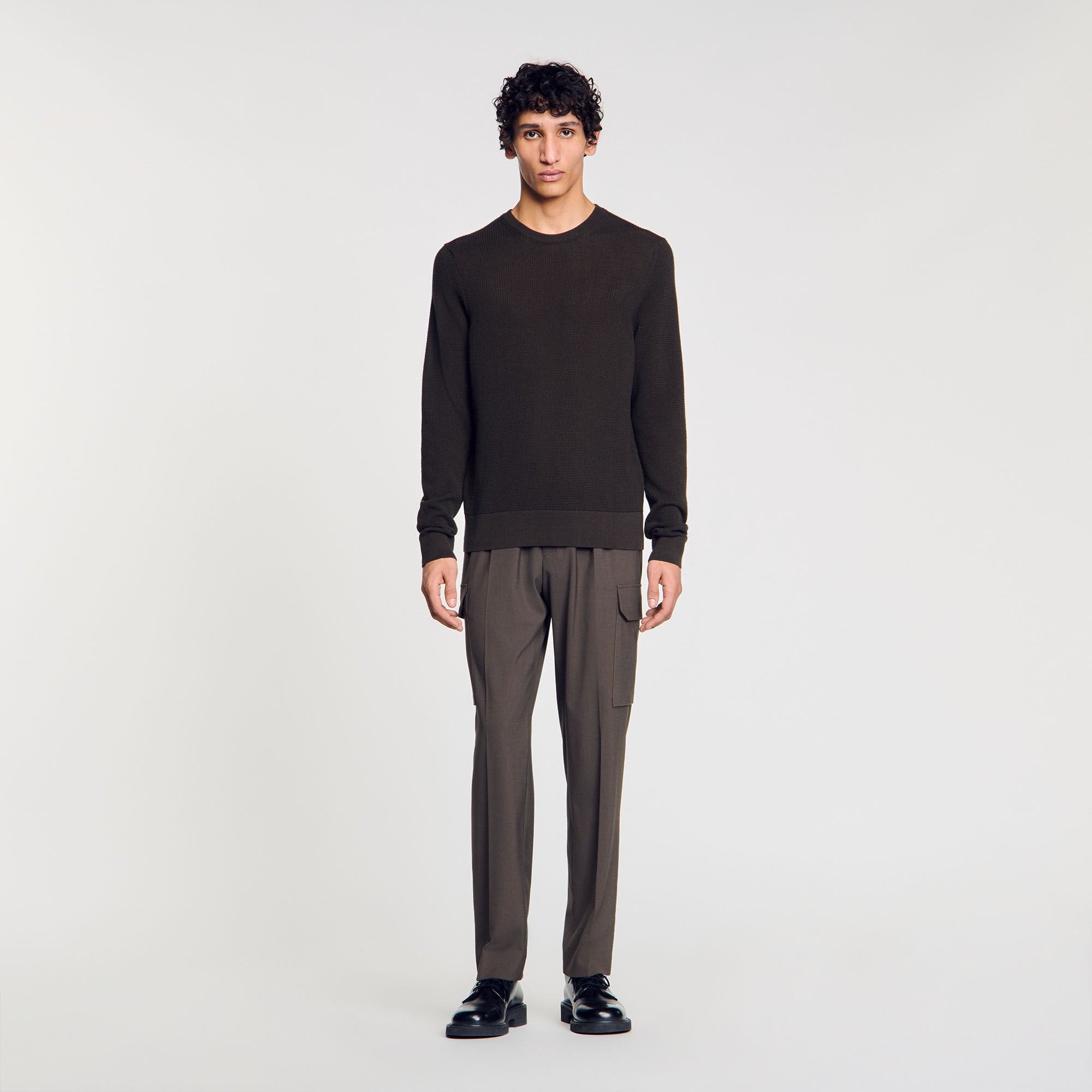 Sandro / Textured knit sweater Dark Kaki.