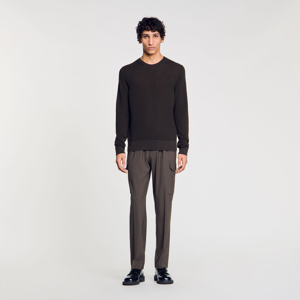 Sandro / Textured knit sweater Dark Kaki.