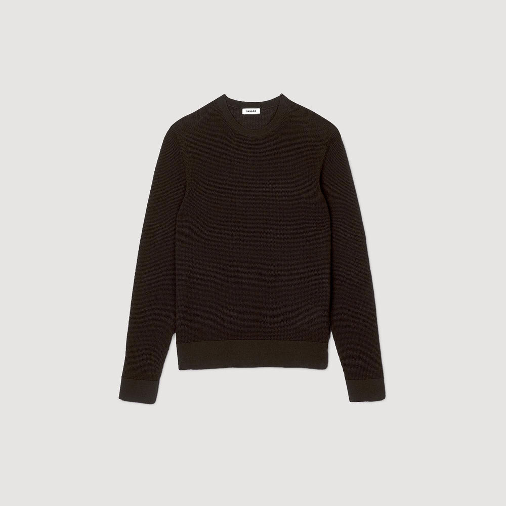 Sandro / Textured knit sweater Dark Kaki.