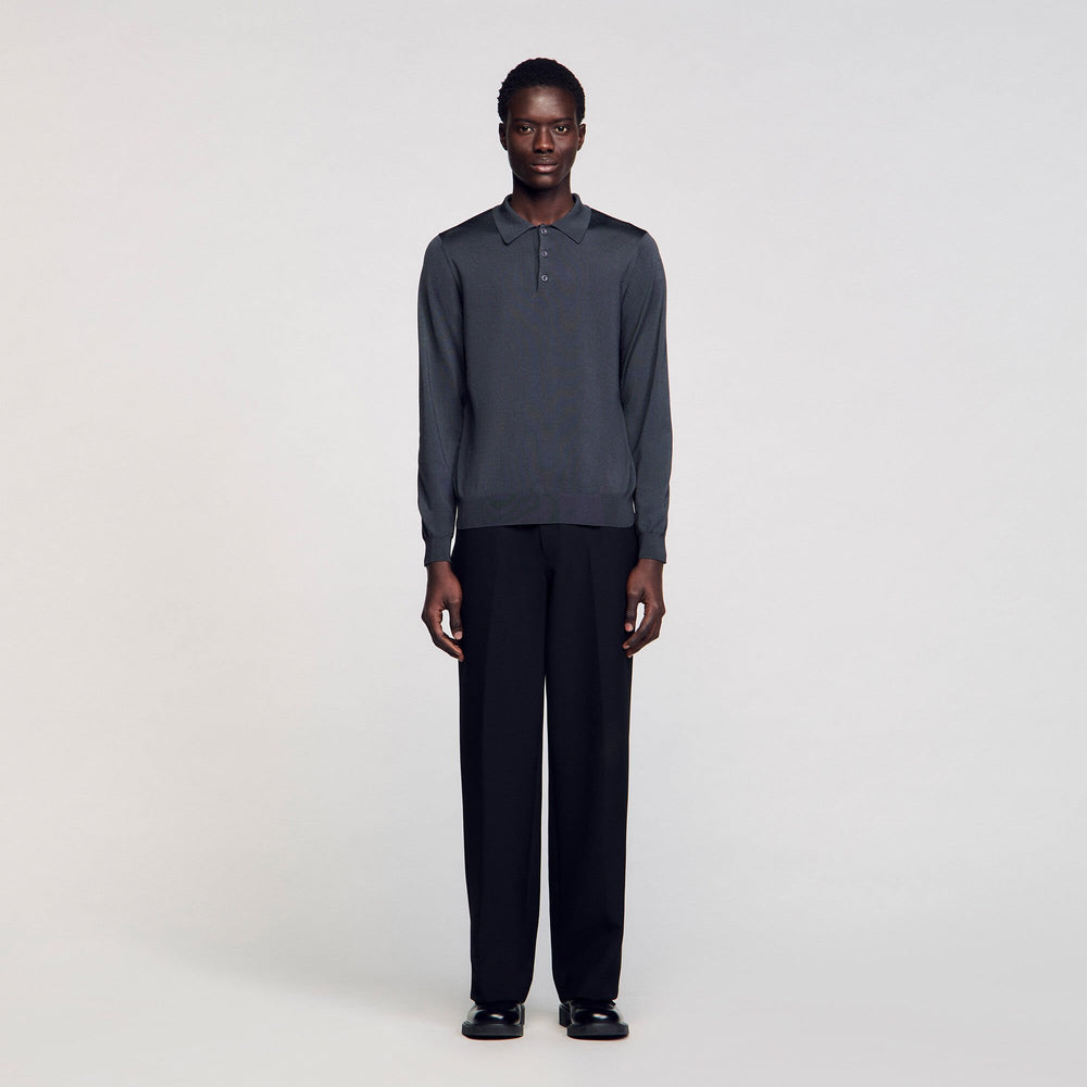 Sandro / Ribbed polo shirt Fonte