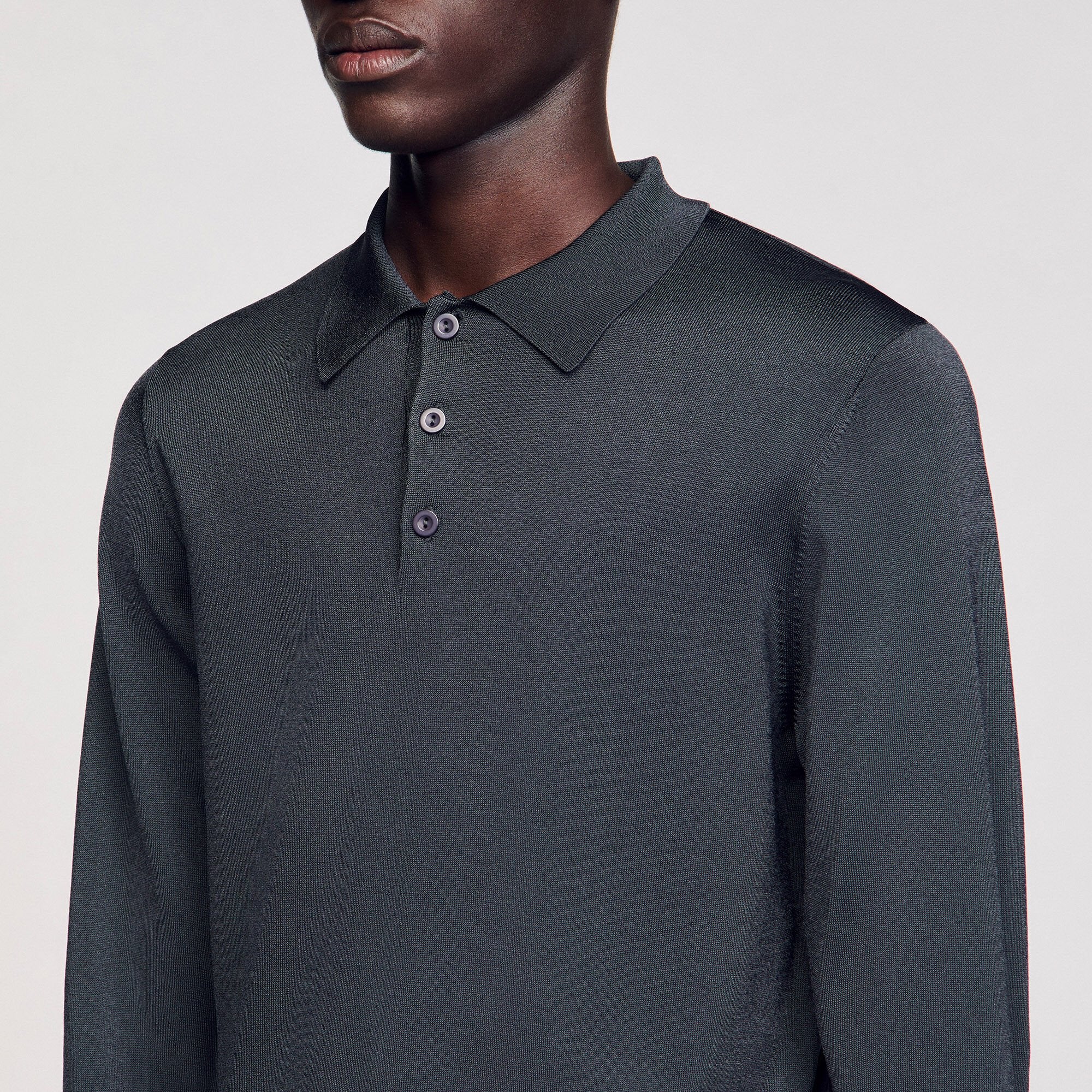 Sandro / Ribbed polo shirt Fonte