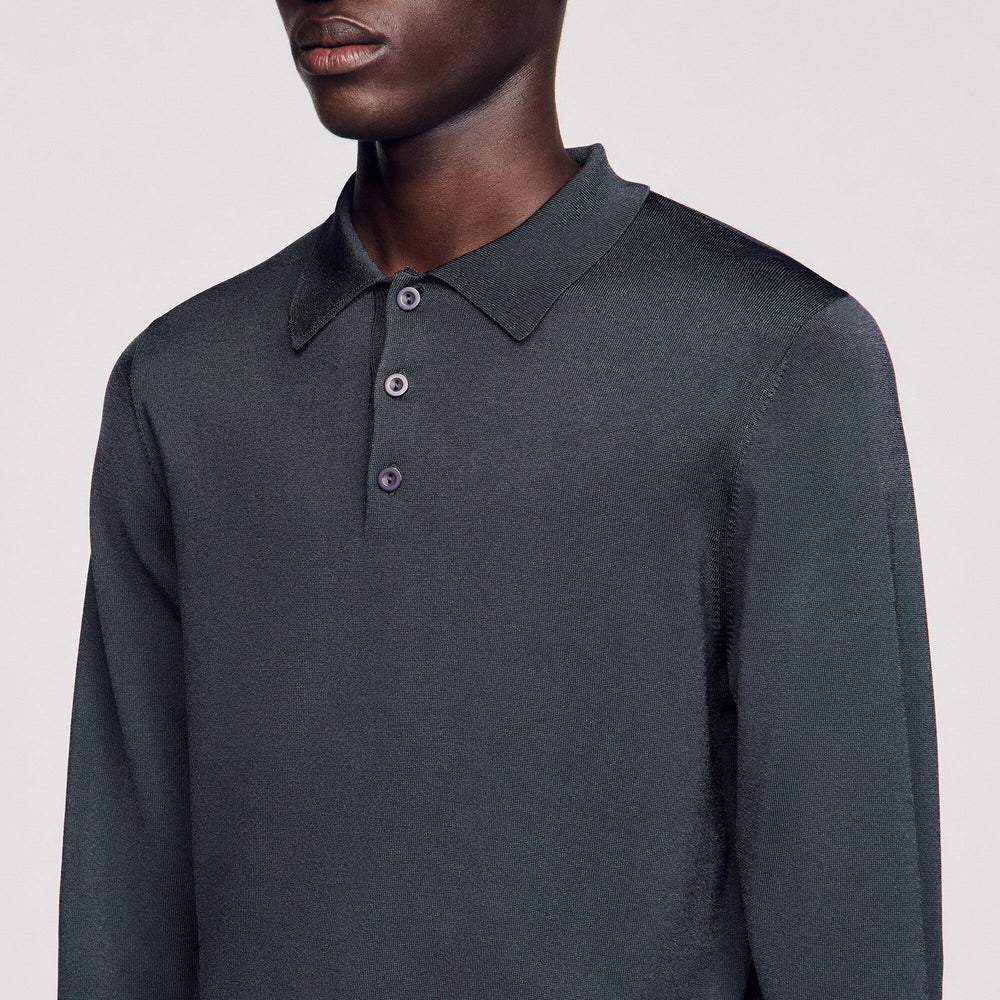 Sandro / Ribbed polo shirt Fonte