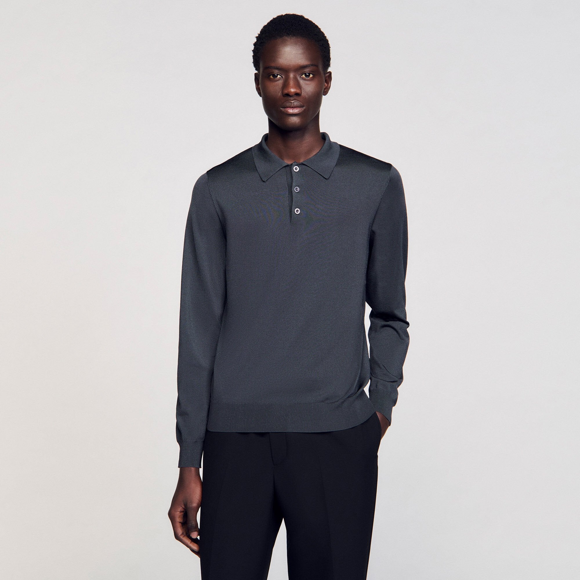 Sandro / Ribbed polo shirt Fonte