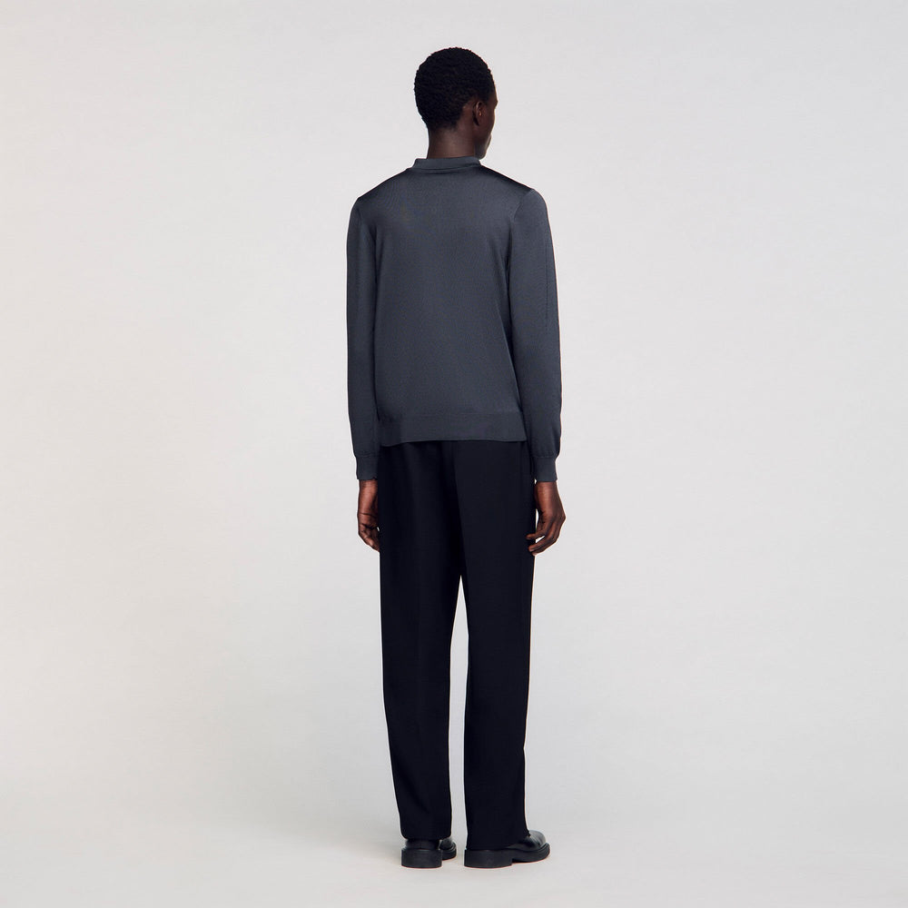 Sandro / Ribbed polo shirt Fonte
