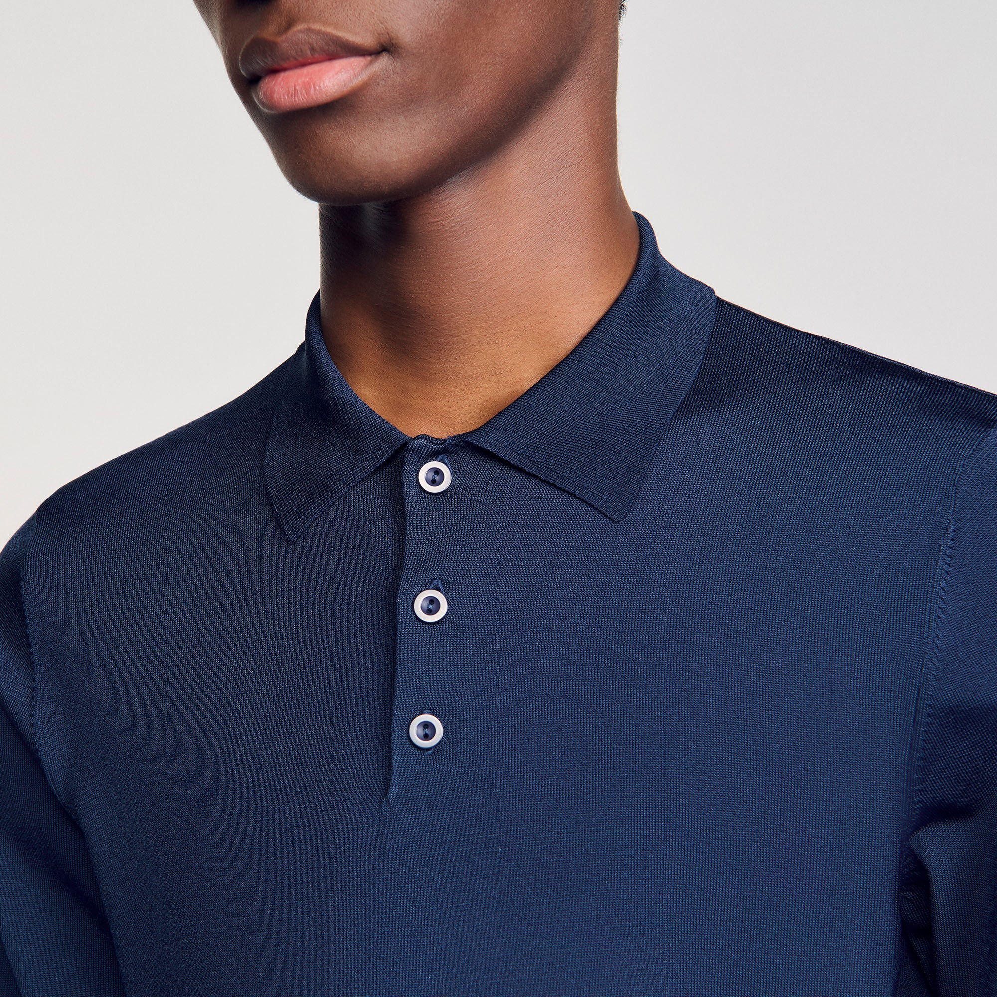 Sandro / Ribbed polo shirt Royal Blue