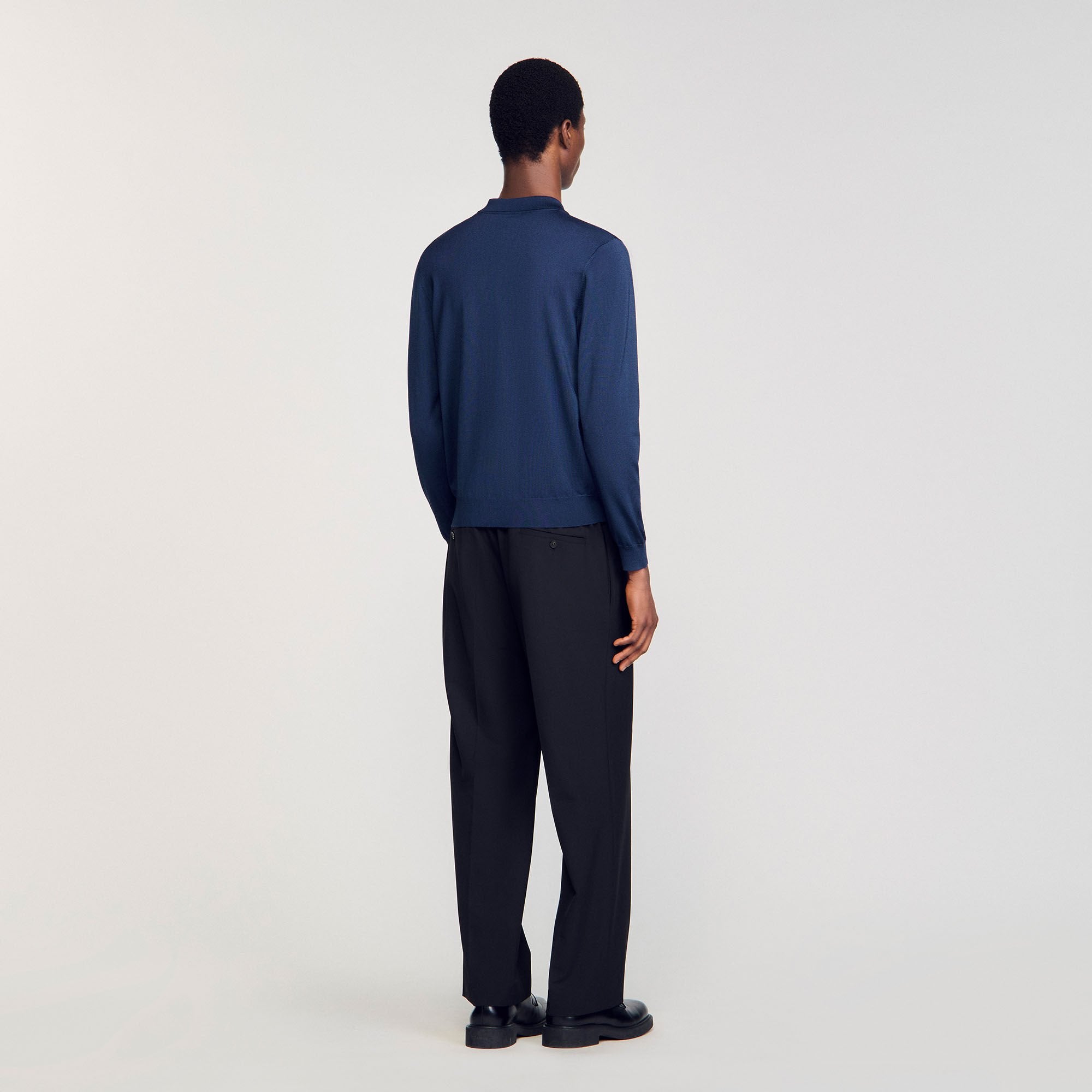 Sandro / Ribbed polo shirt Royal Blue
