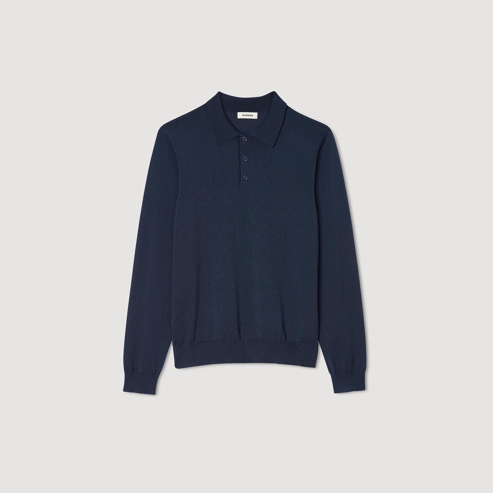 Sandro / Ribbed polo shirt Royal Blue
