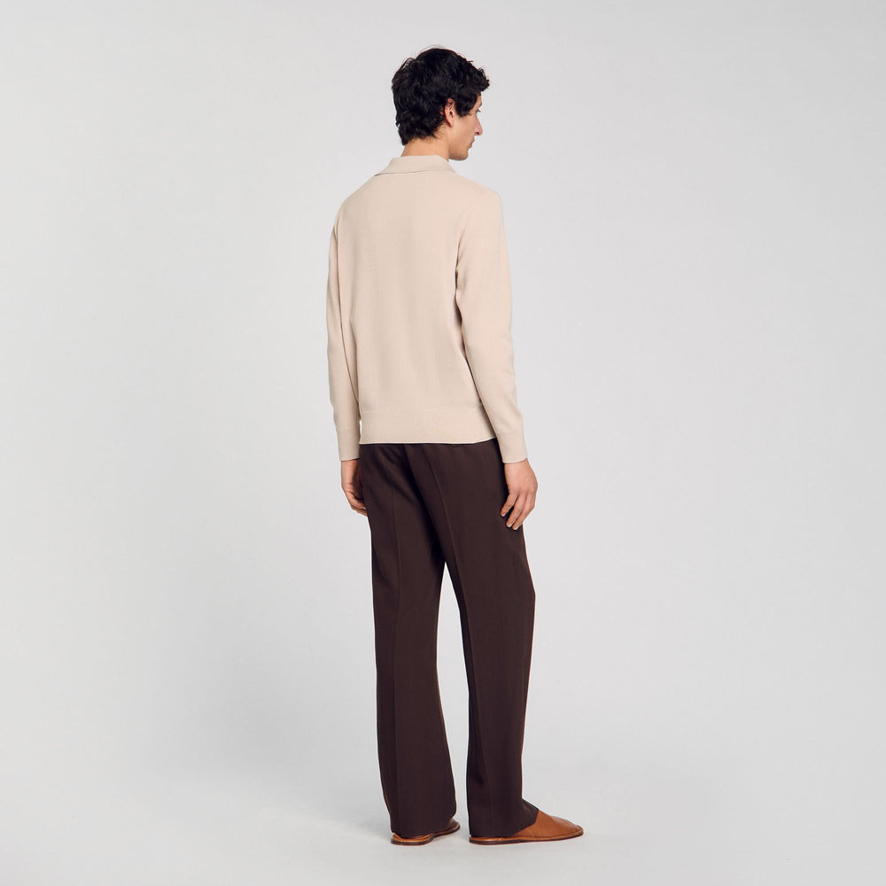 Sandro / Knit polo shirt Oats