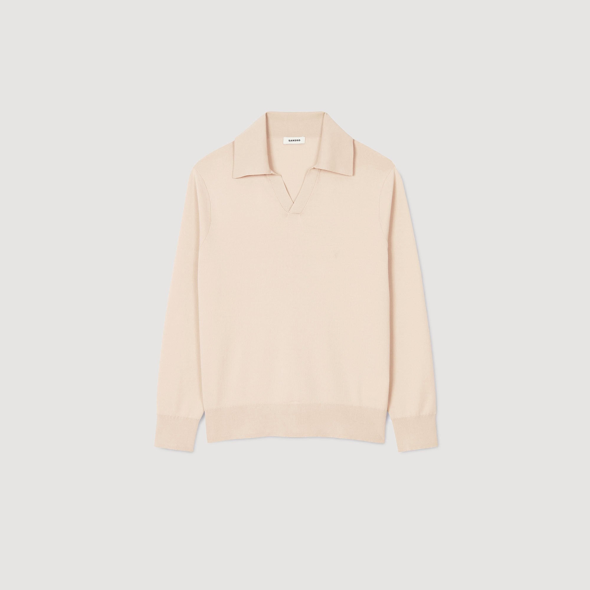 Sandro / Knit polo shirt Oats