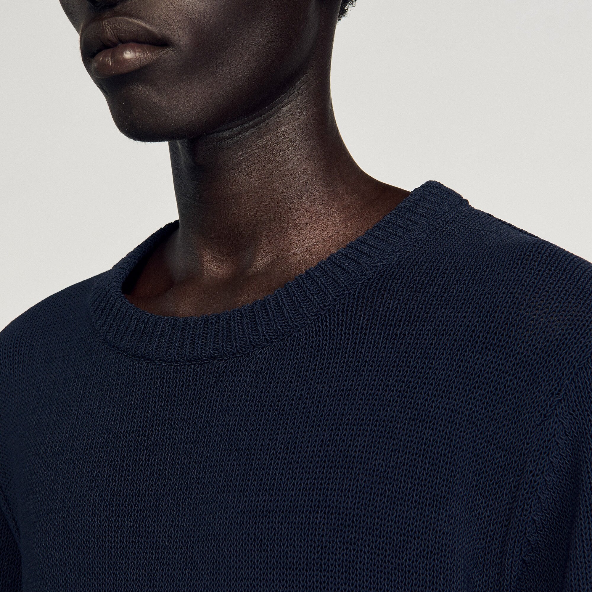 Sandro / Fine knit T-shirt Navy Blue
