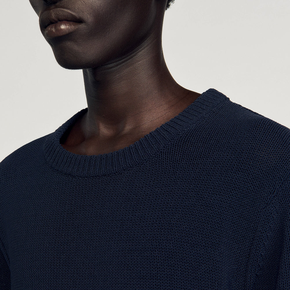 Sandro / Fine knit T-shirt Navy Blue