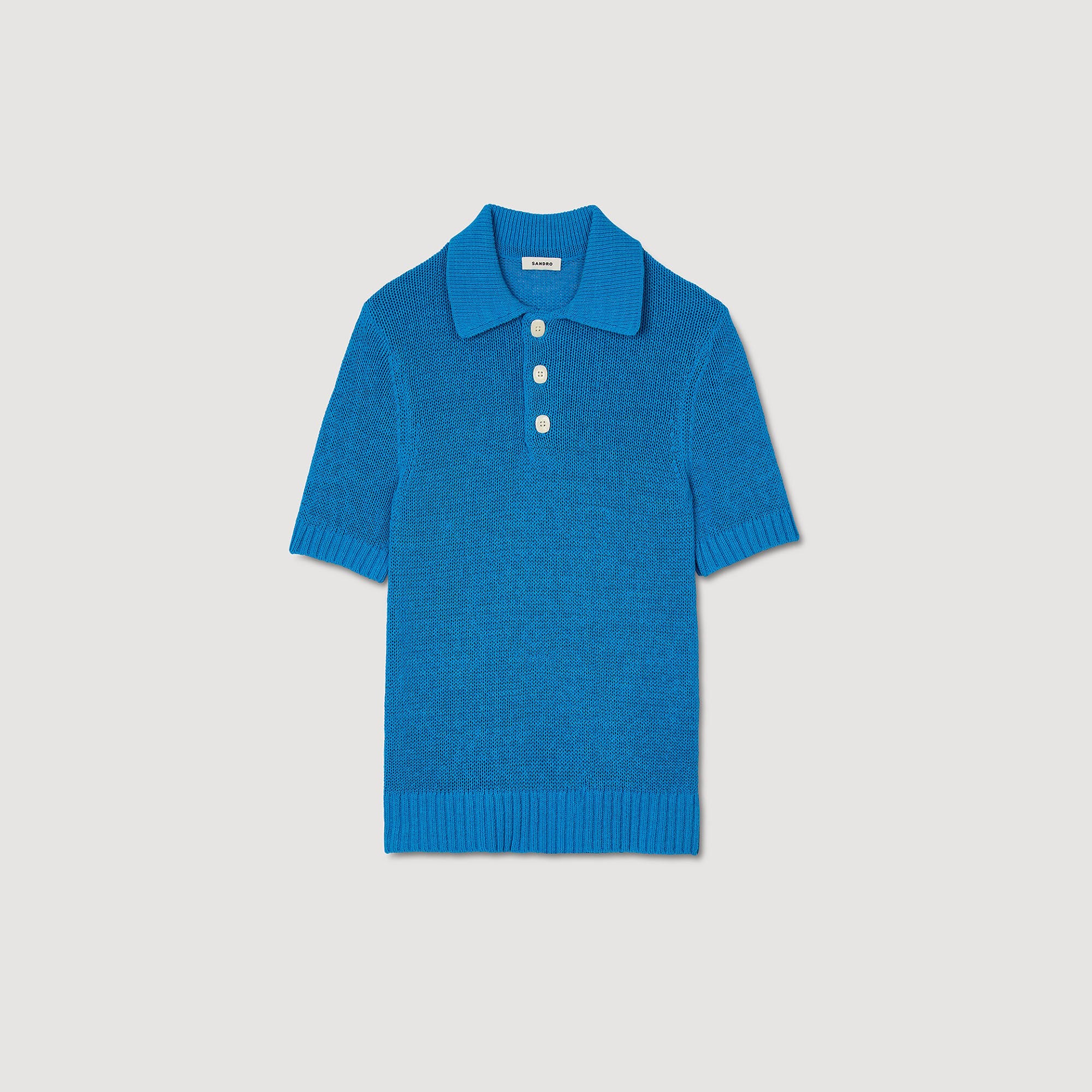 Sandro / Knit polo shirt Azur.