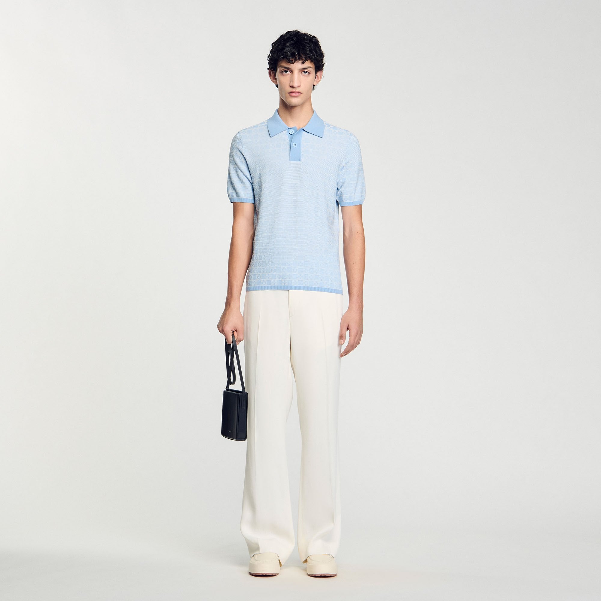 Sandro / Square Cross polo shirt Blue Sky