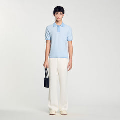 Sandro / Square Cross polo shirt Blue Sky