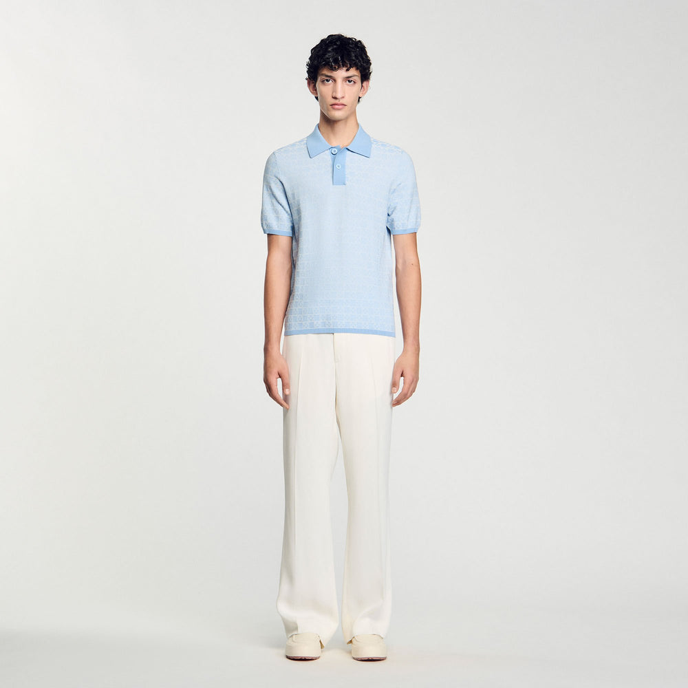Sandro / Square Cross polo shirt Blue Sky