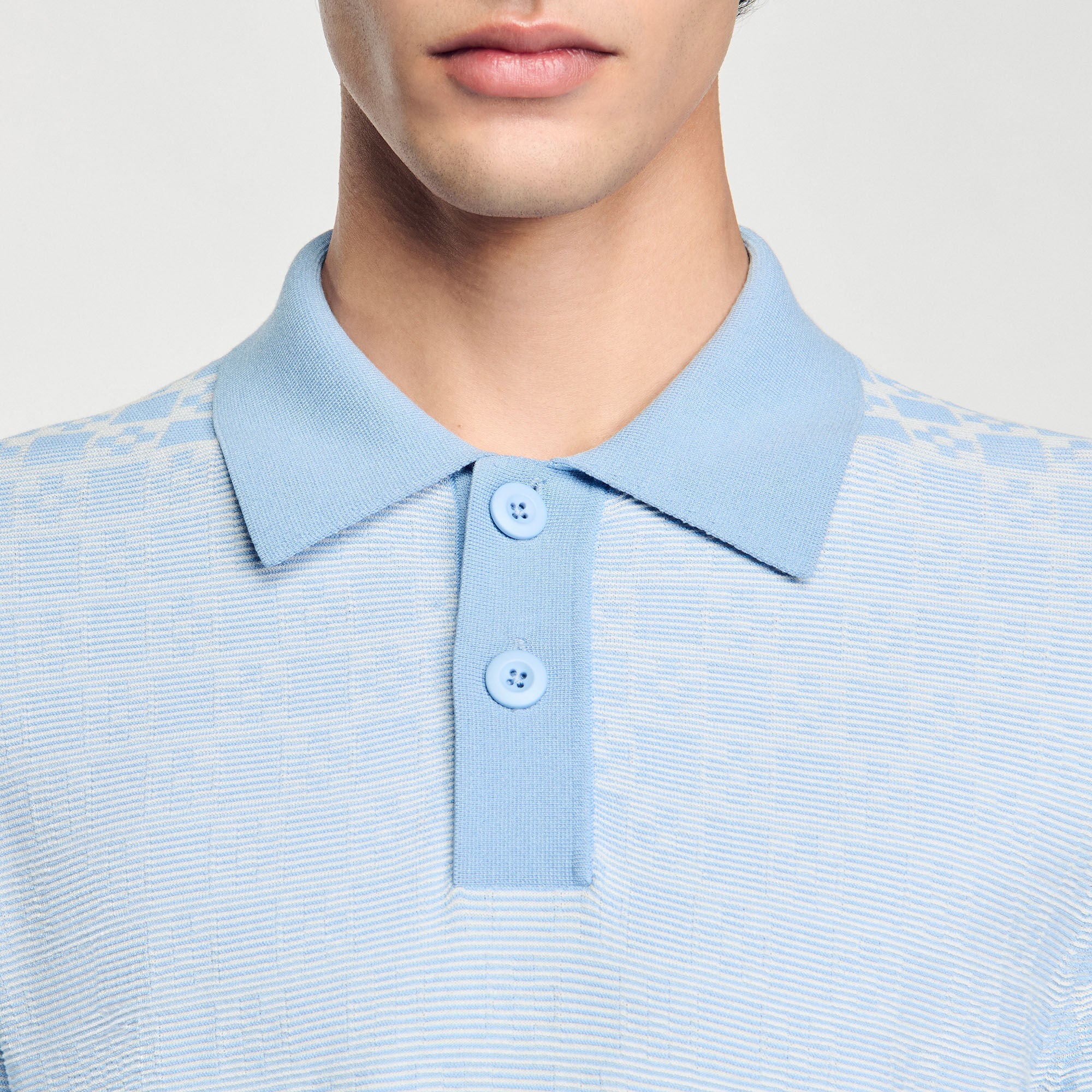 Sandro / Square Cross polo shirt Blue Sky