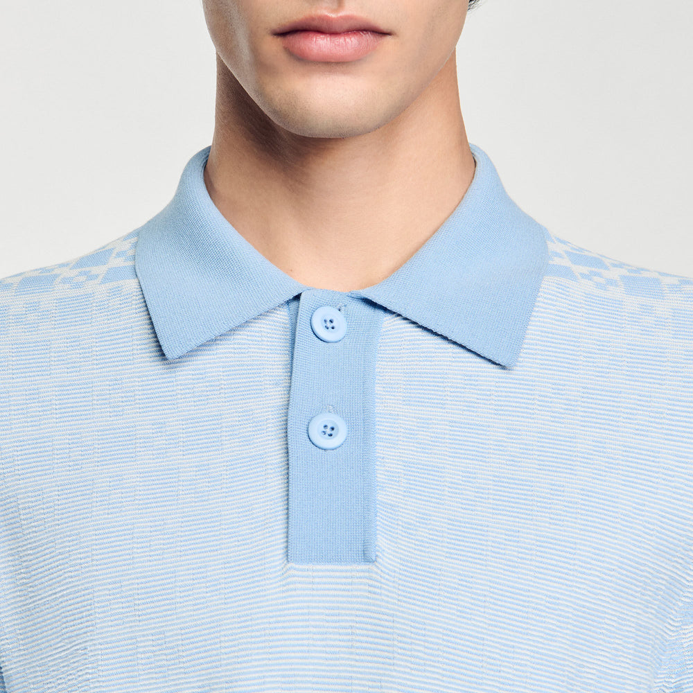 Sandro / Square Cross polo shirt Blue Sky