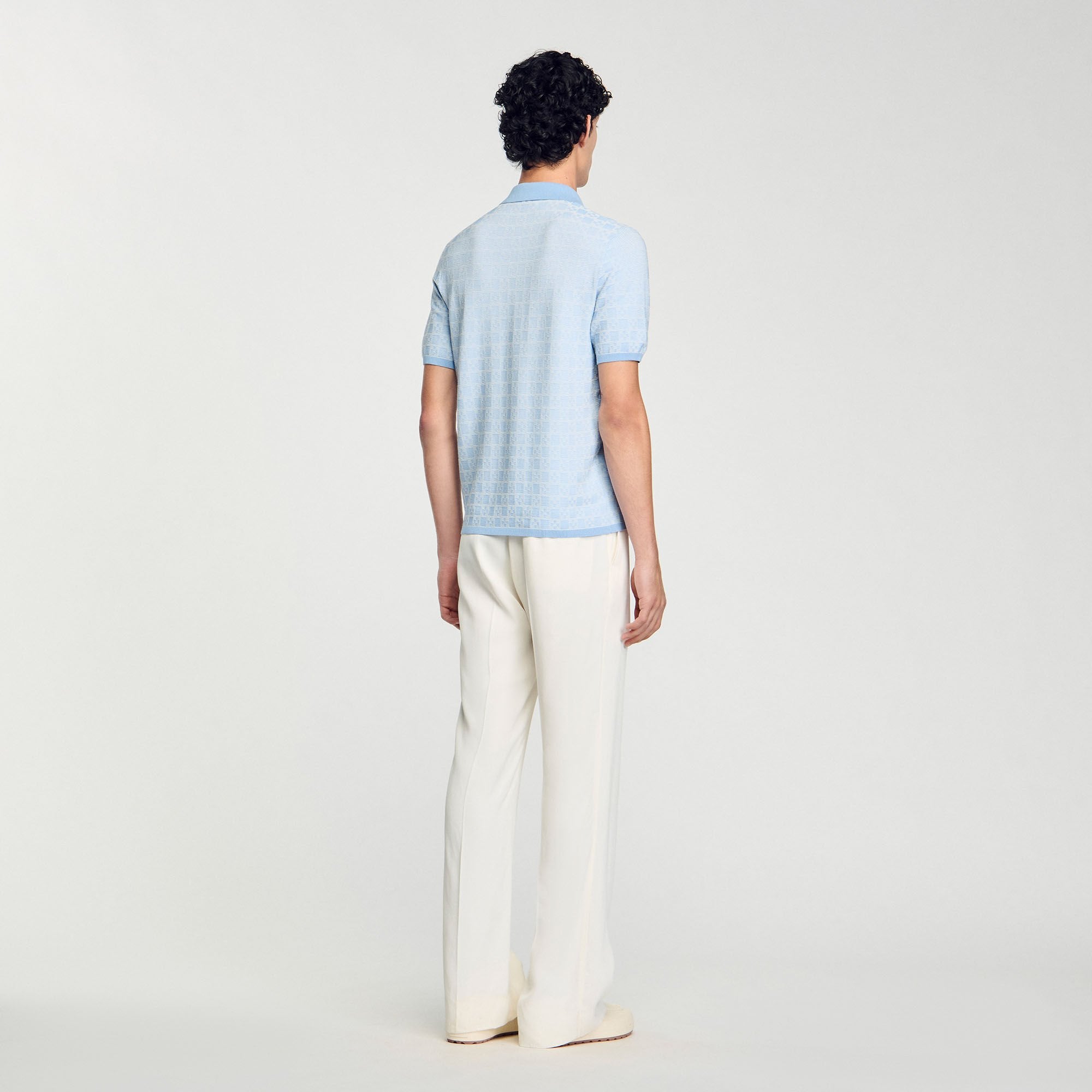 Sandro / Square Cross polo shirt Blue Sky