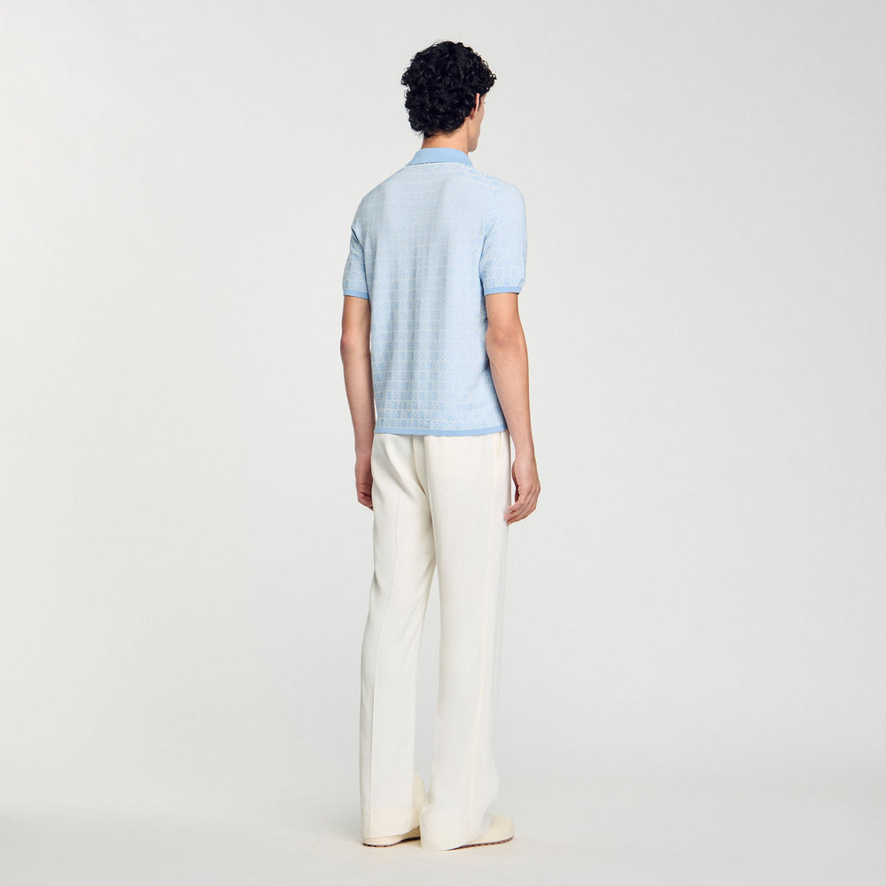 Sandro / Square Cross polo shirt Blue Sky